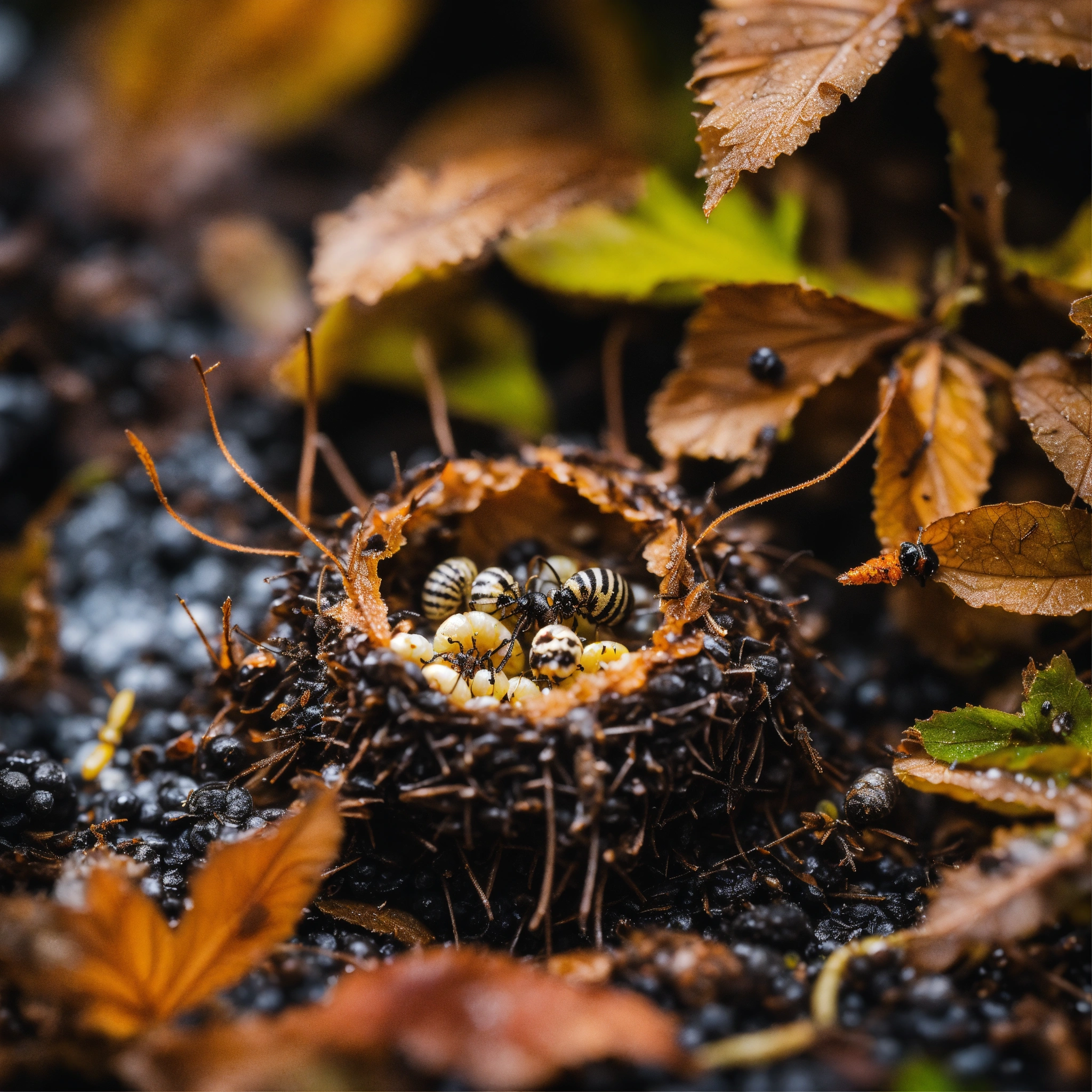 Lexica - Dark creepy ugly rainy Autumn macro photography close-up of a ...