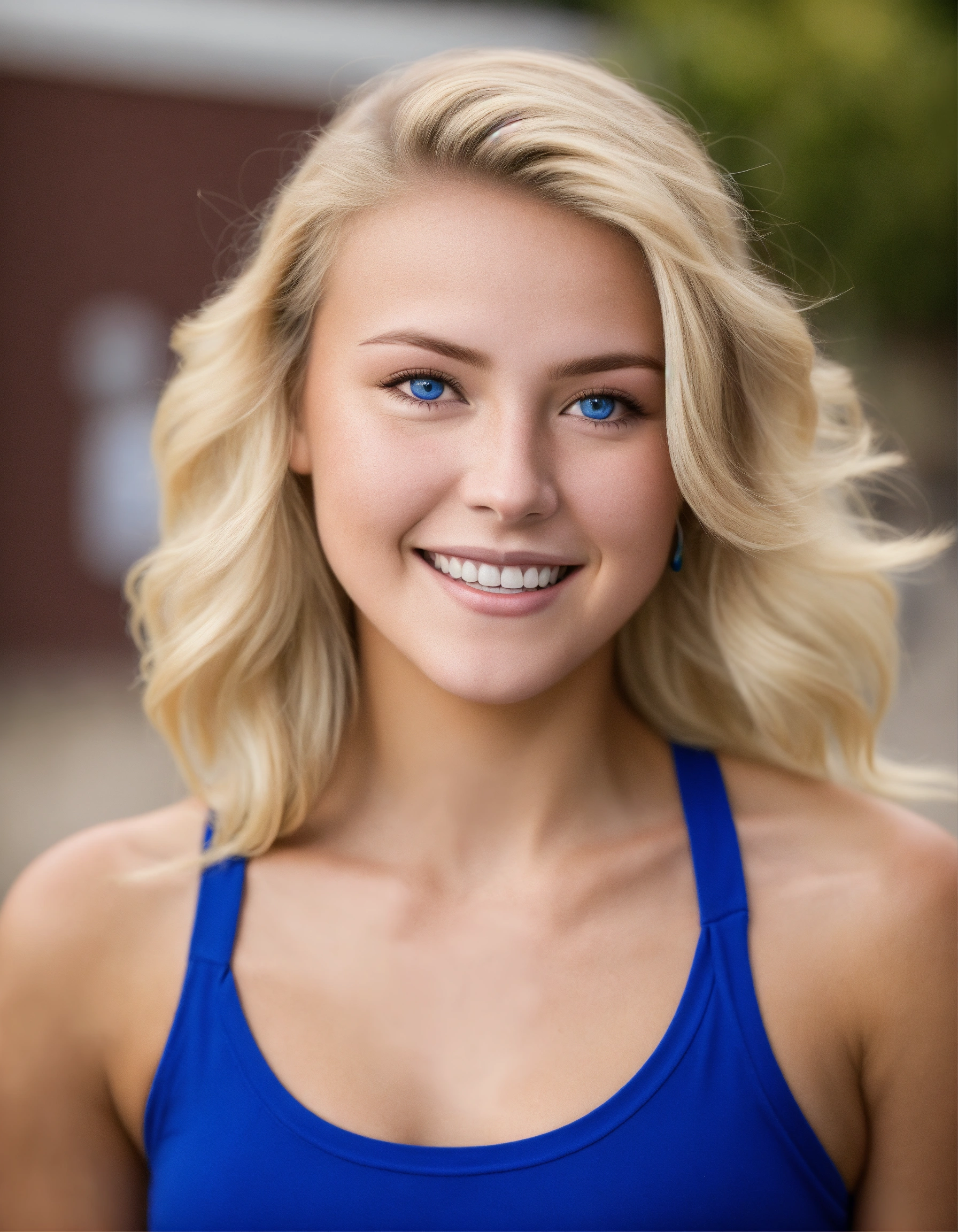 Lexica Headshot Of An 18 Year Old Blonde Cheer Leader With Blue Eyes