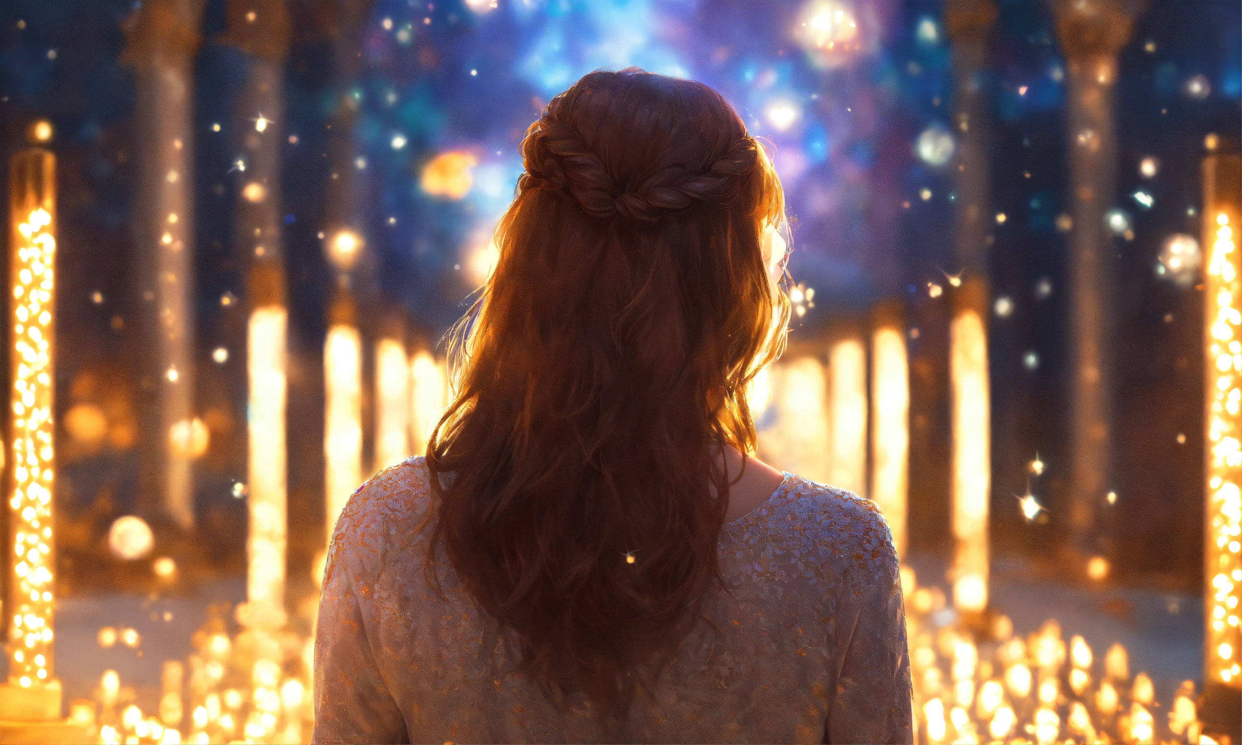 Lexica - Create an image of a woman from behind. She is looking for ...