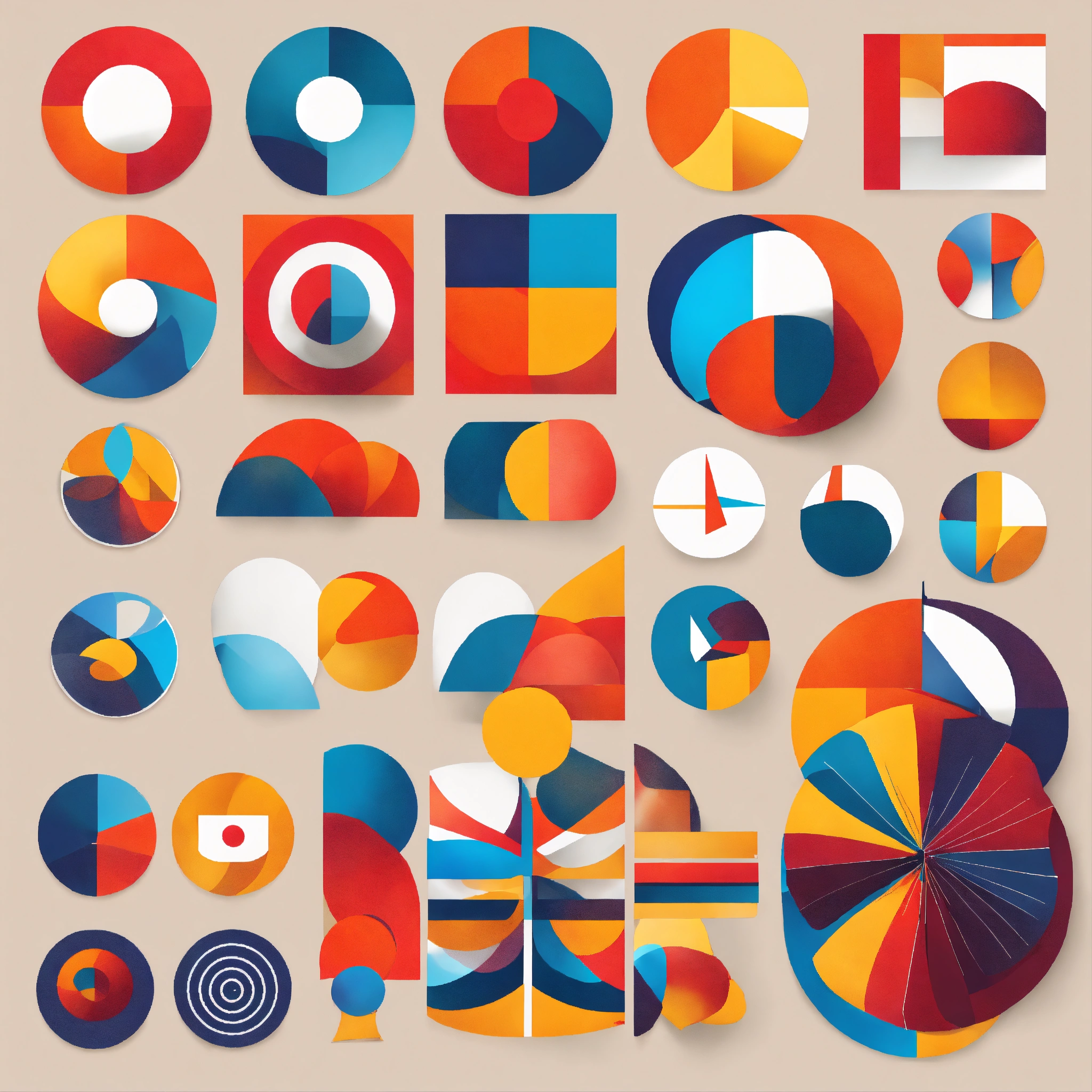 Lexica - Logo design sheet, Round symbols. wind icons. Flat primary ...