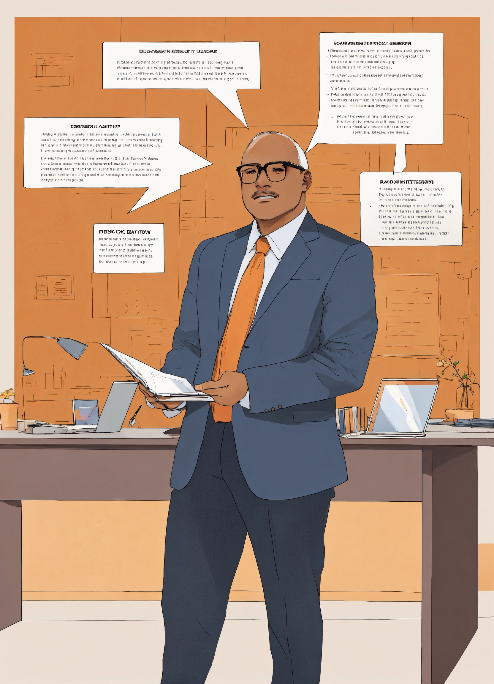 Lexica - “Generate an image of a wise and composed leader standing in a ...