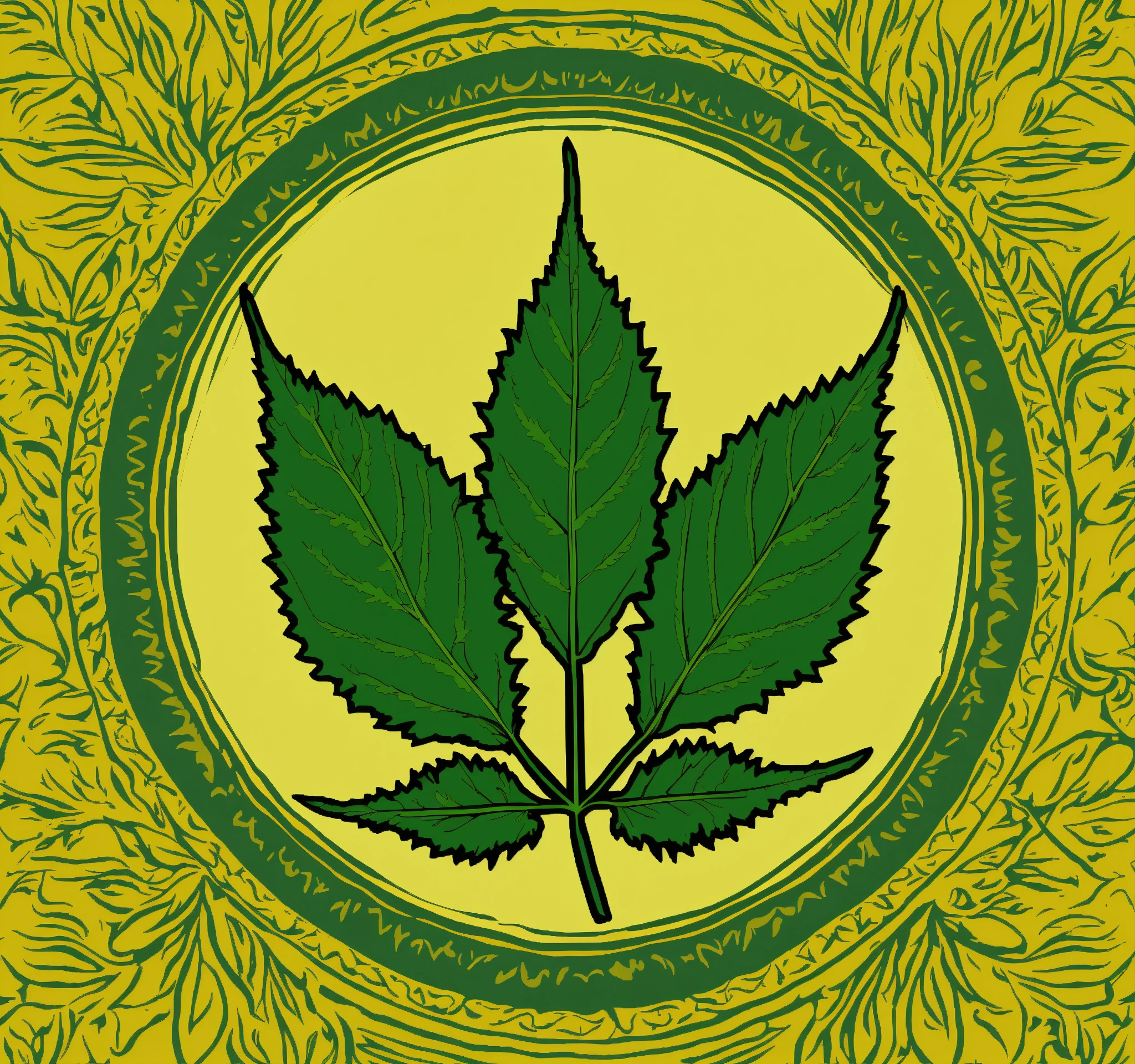 Lexica - Simple bright narrow nettle plant in the middle vector icon