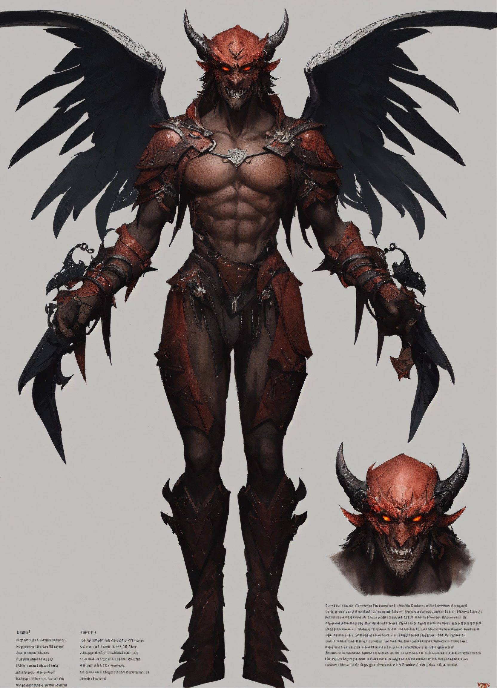 Lexica - Demon angel, character sheet, character design, chart ...