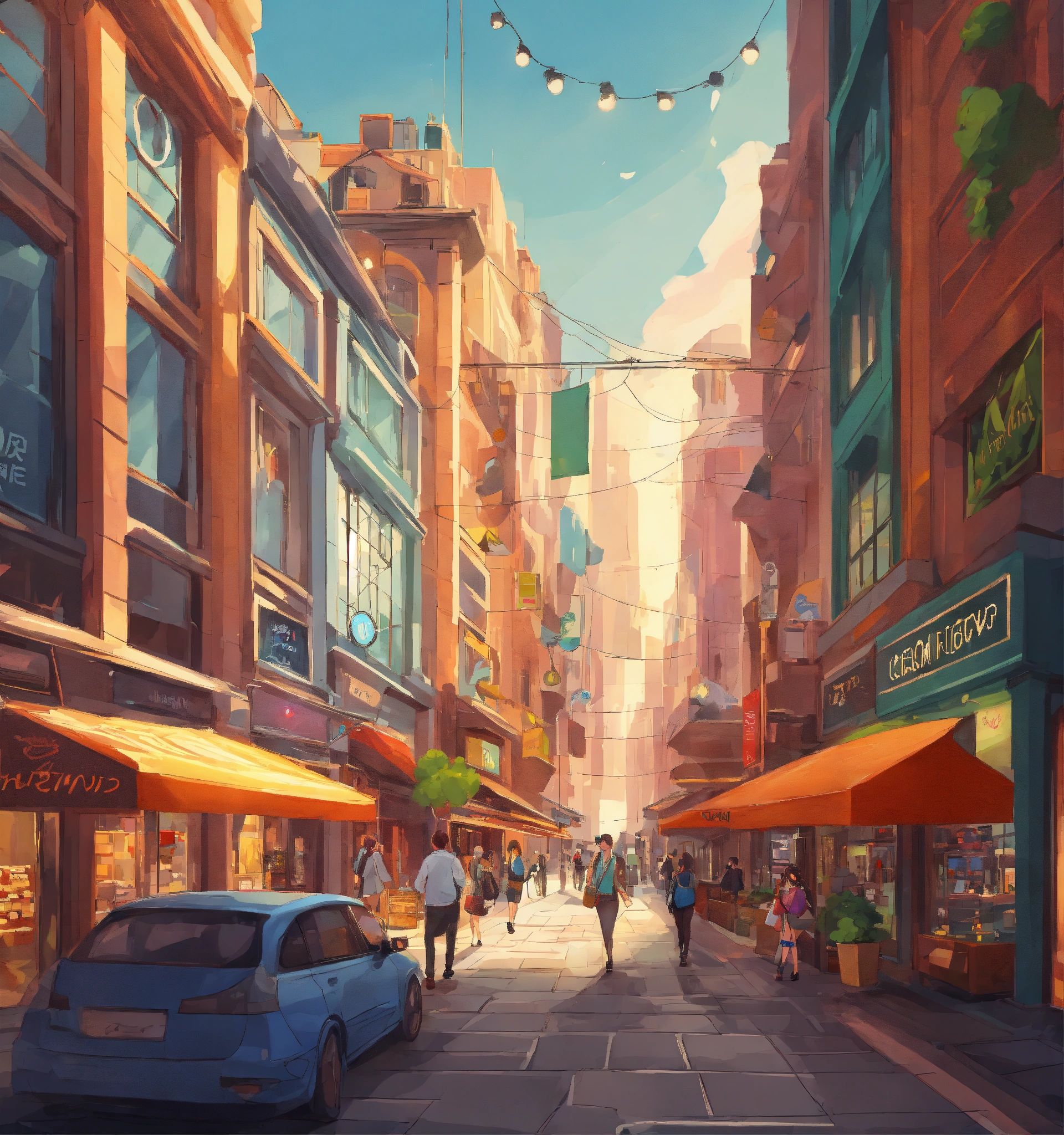 Lexica - High tech street with a fashion shops in the center of the ...