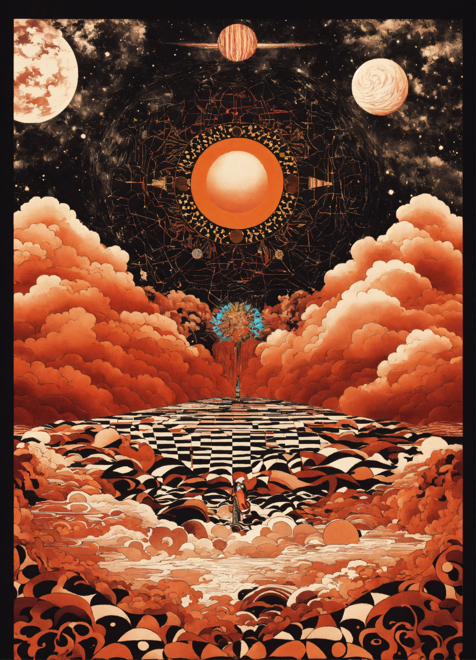 Lexica - Japanese vintage poster ,oriental , psychedelic cosmic realm ...