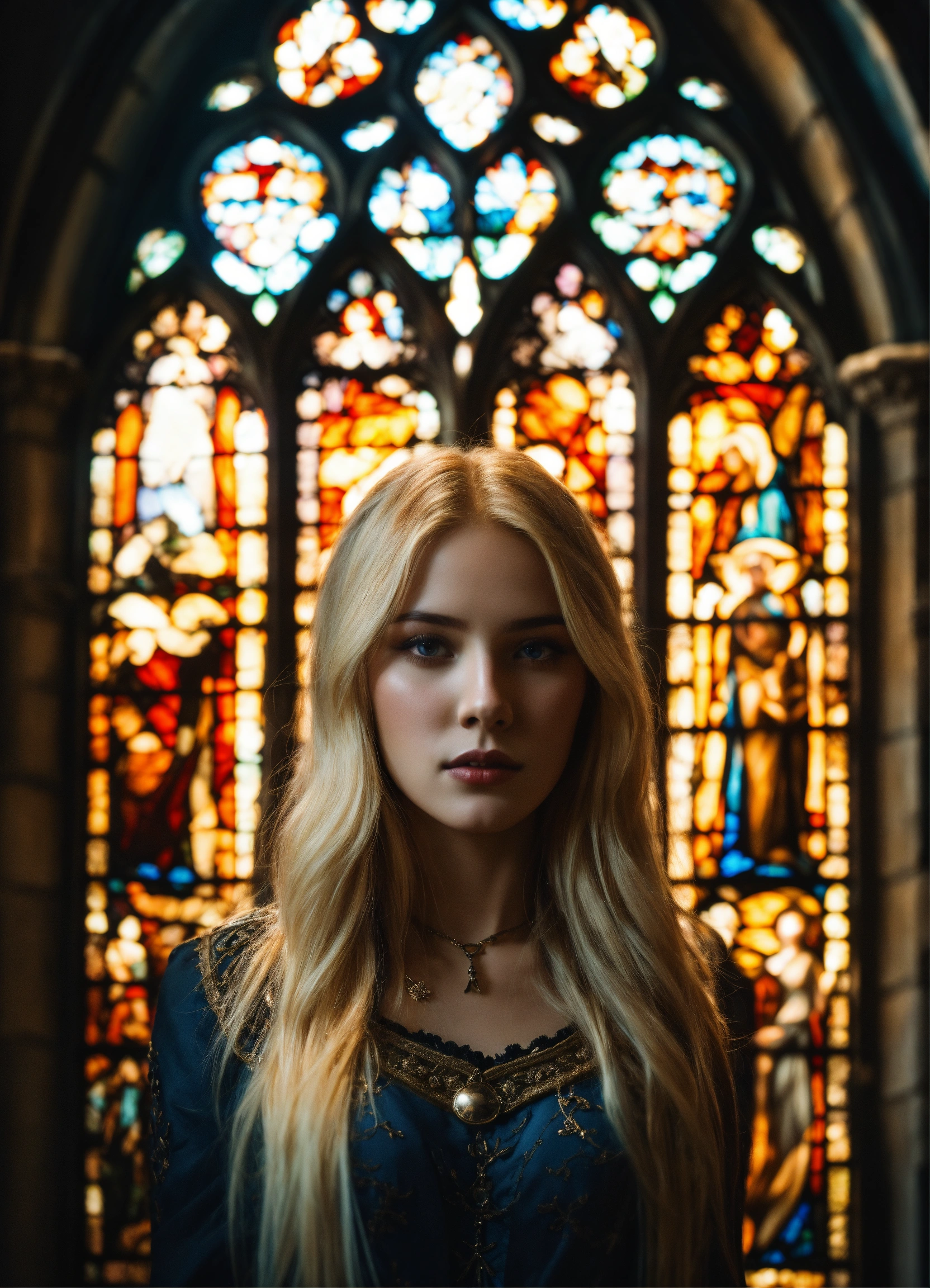 Lexica - Portrait of a beautiful girl with model appearance long blonde ...