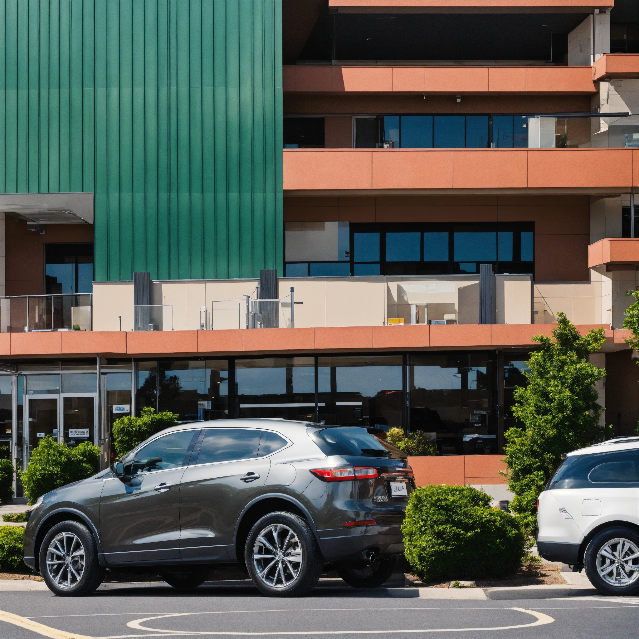 Lexica - A photo of a car rental office. The office is located in a ...