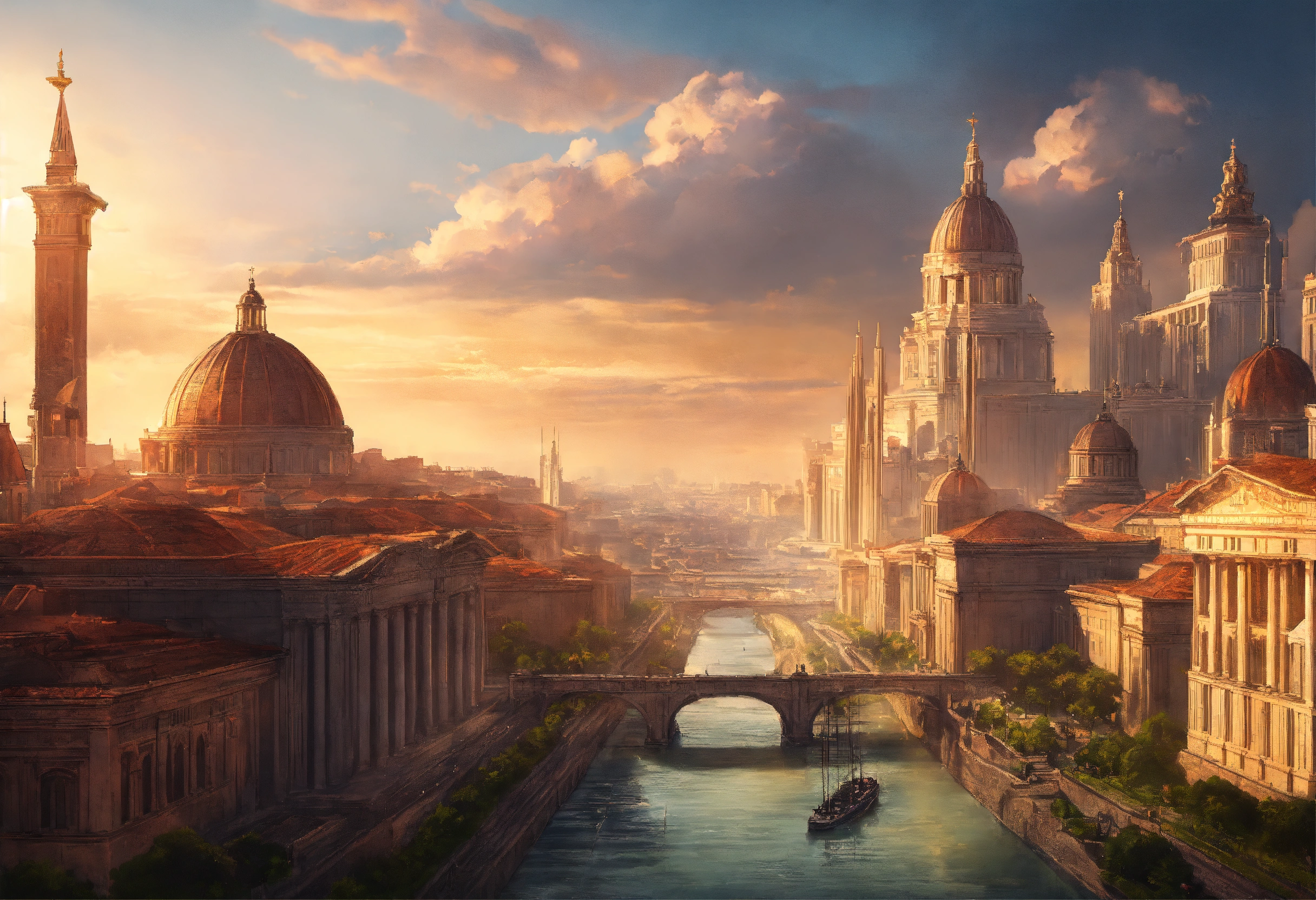 Lexica - Epic city with skyscrapers, inspired by anicient rome and the ...