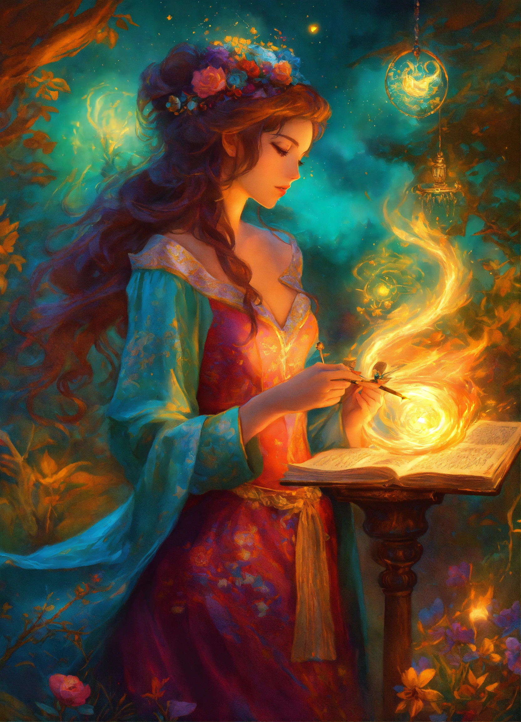 Lexica - Beautiful Fantasy Art enchantresses casting a spell holding an ...