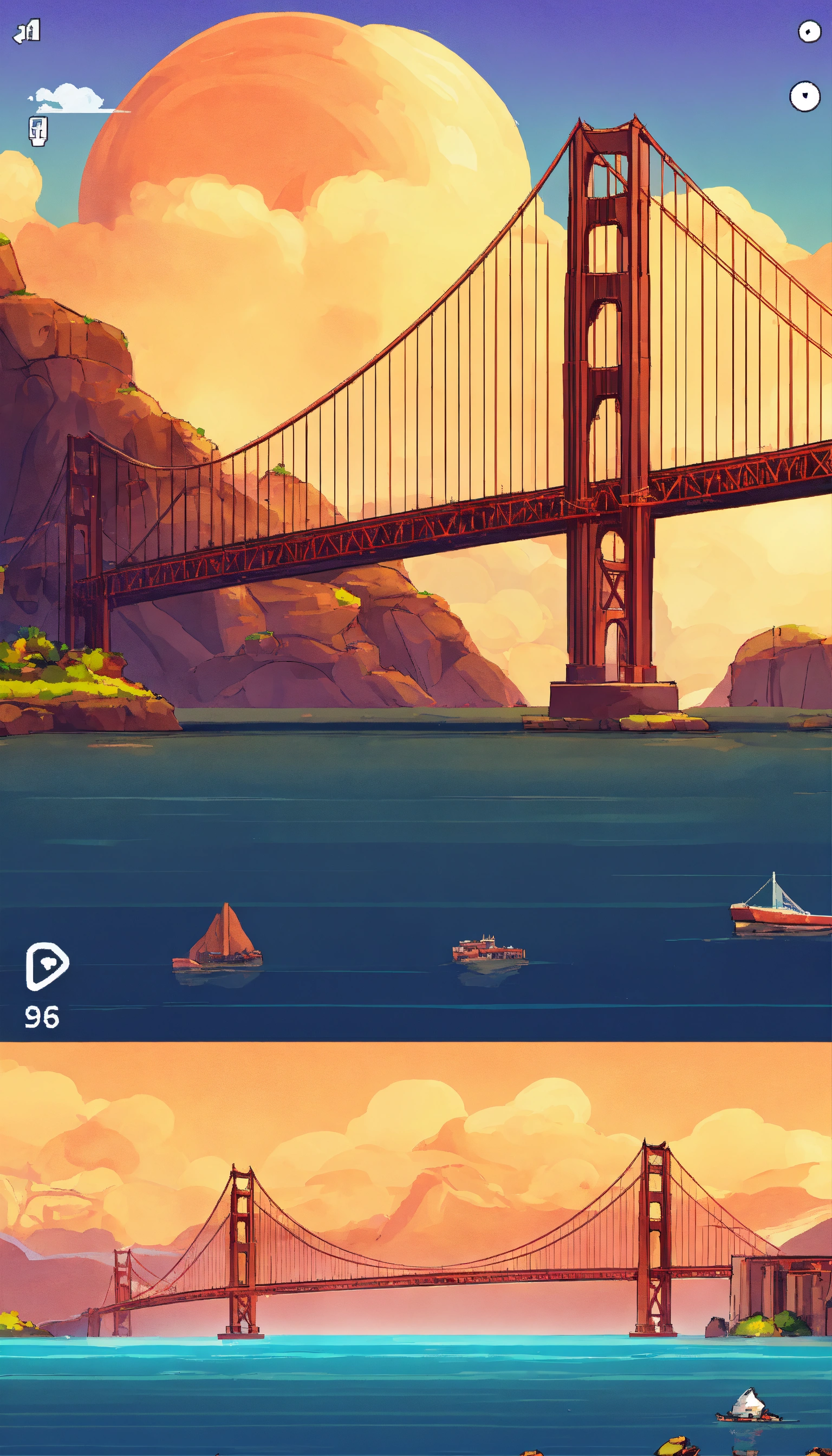 Lexica - Plataforma 2d game Golden Gate Bridge