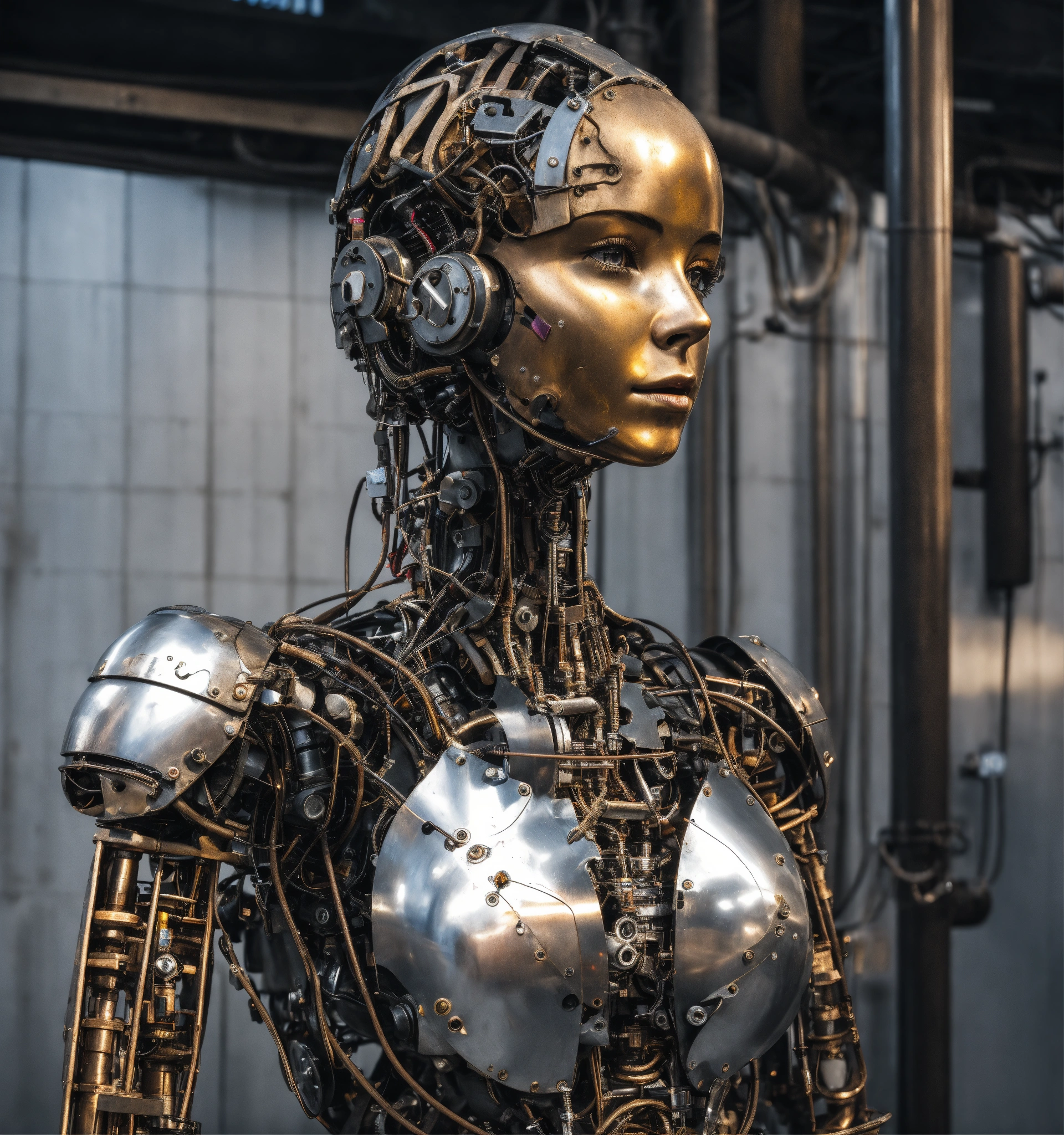 Lexica - Mechanical woman, made of steel, no exposed wires