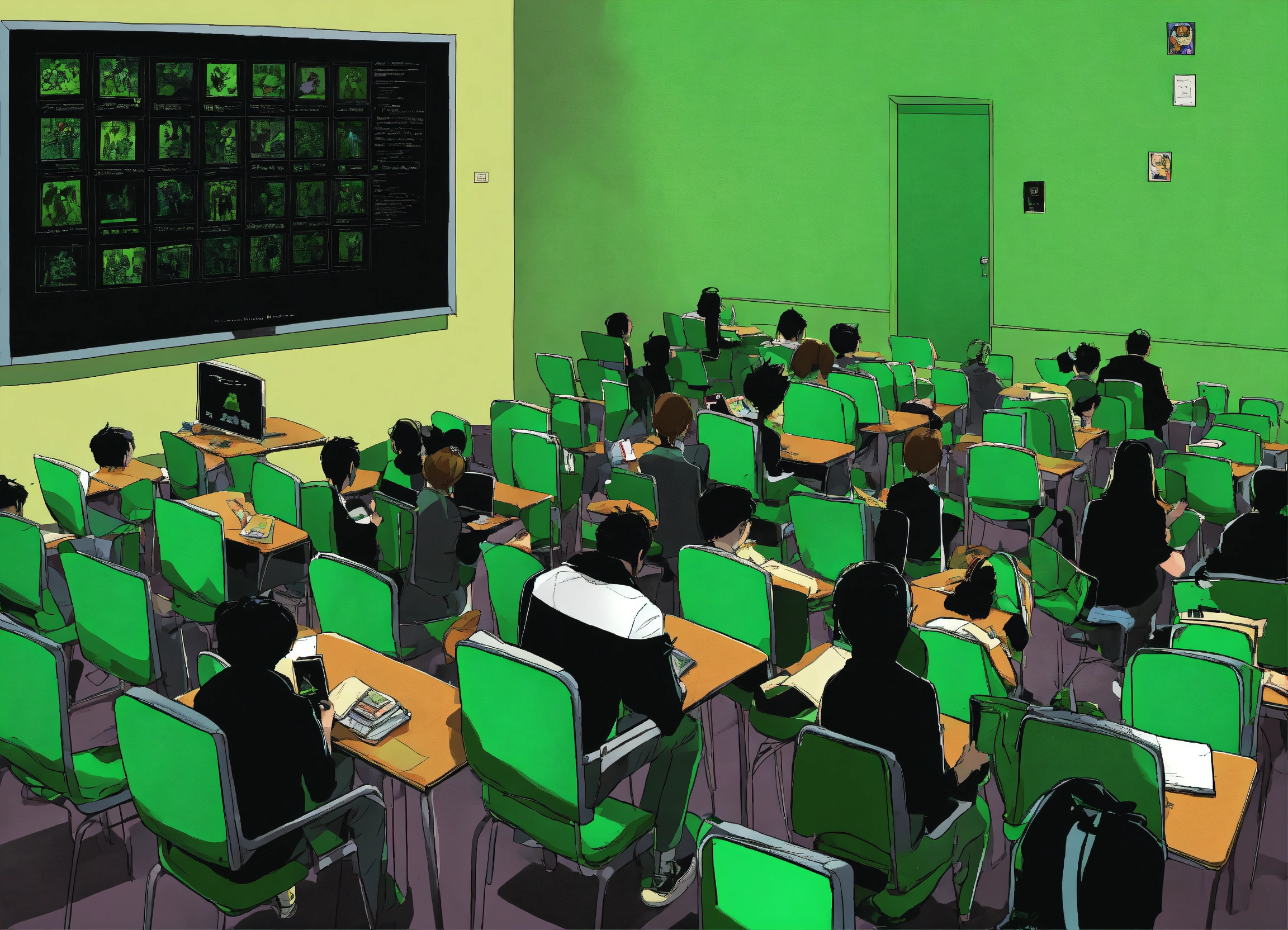 Lexica - Conceive a comic cartoon poster portraying a classroom where ...