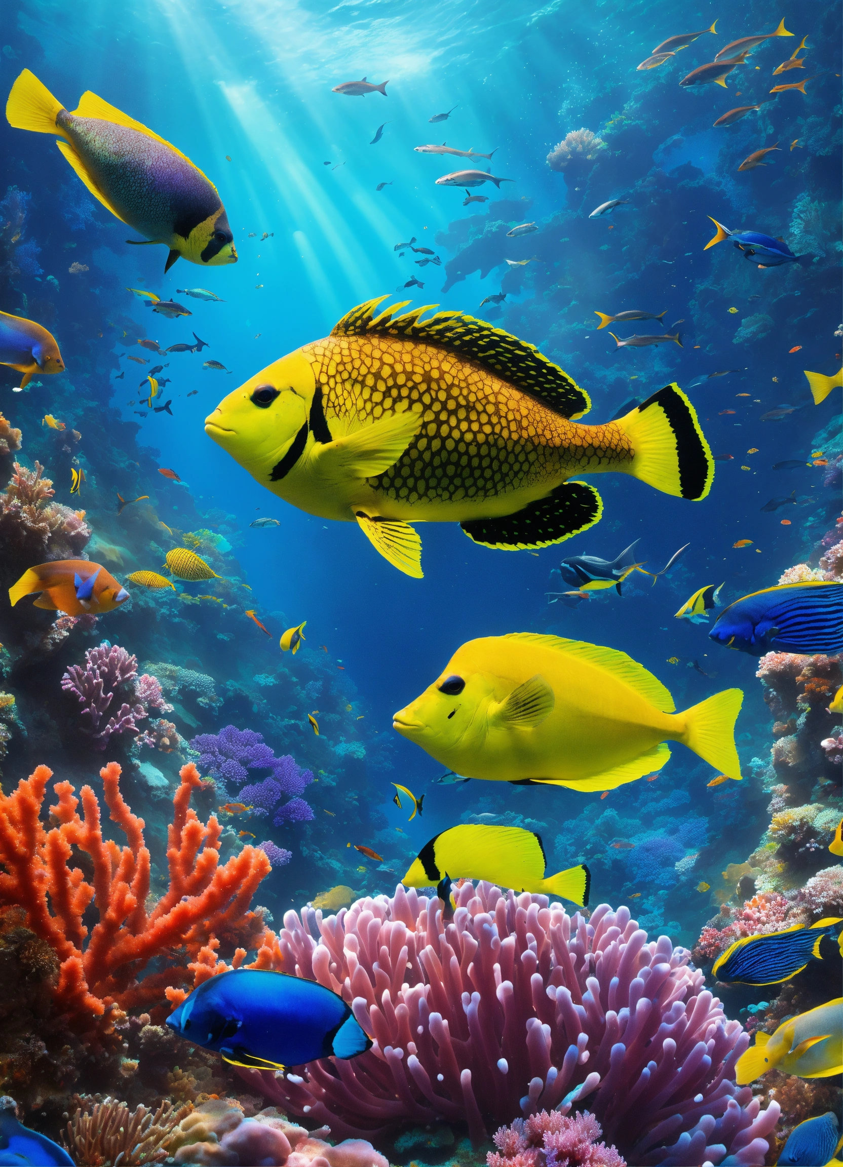 Lexica - Superhero,Aqua Falcon,is underwater,in the depths of a vibrant ...