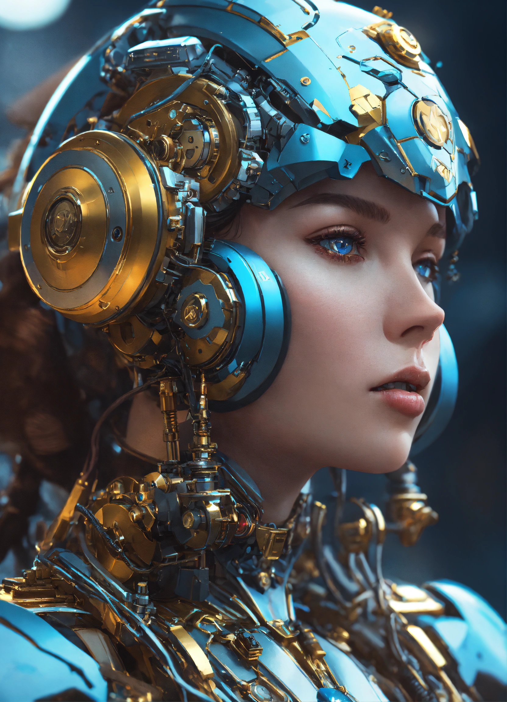 Lexica - Mechanical female android looking, cinematic lighting ...