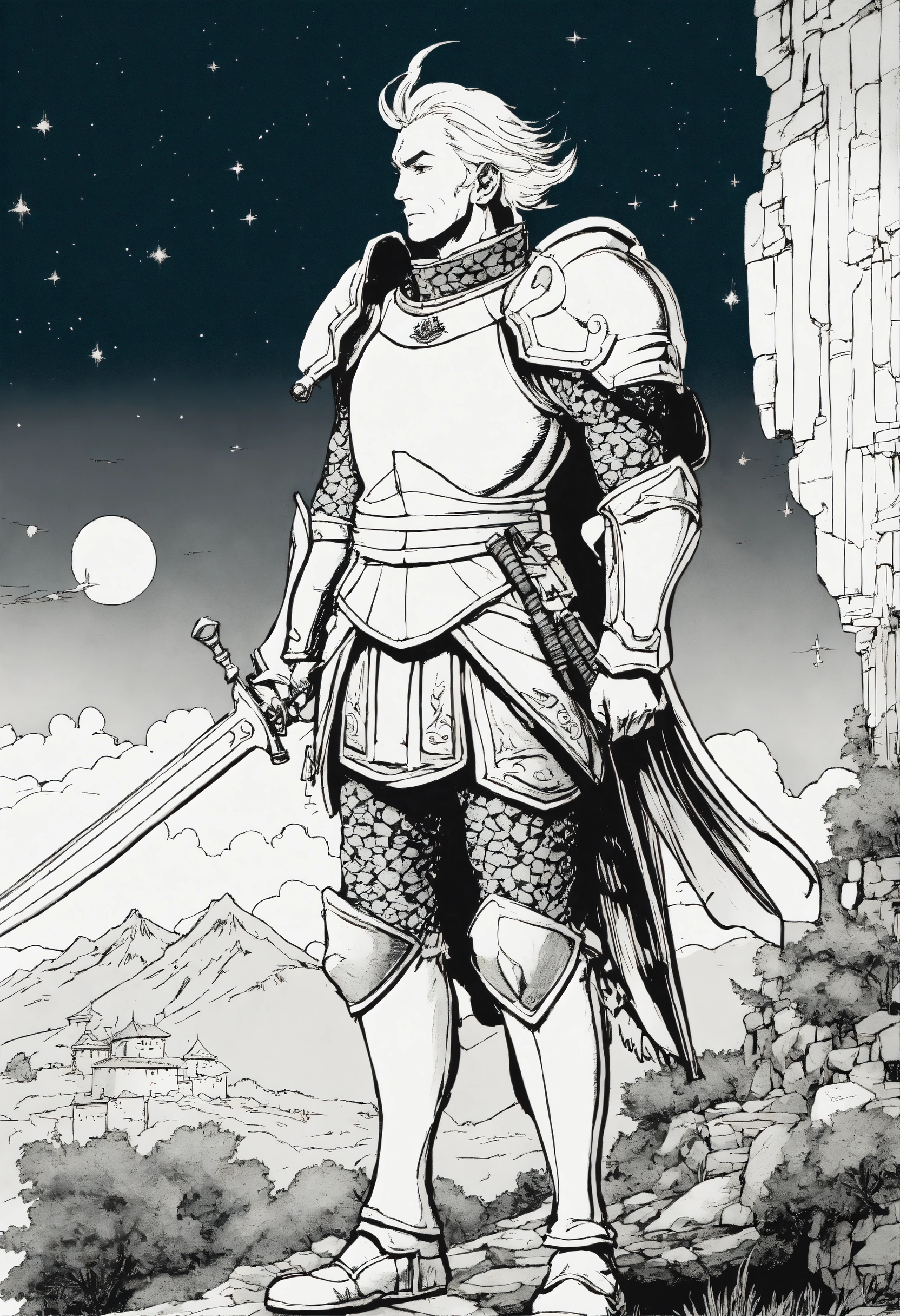 Lexica - Detailed pen and ink illustration of an fantasy warrior with ...