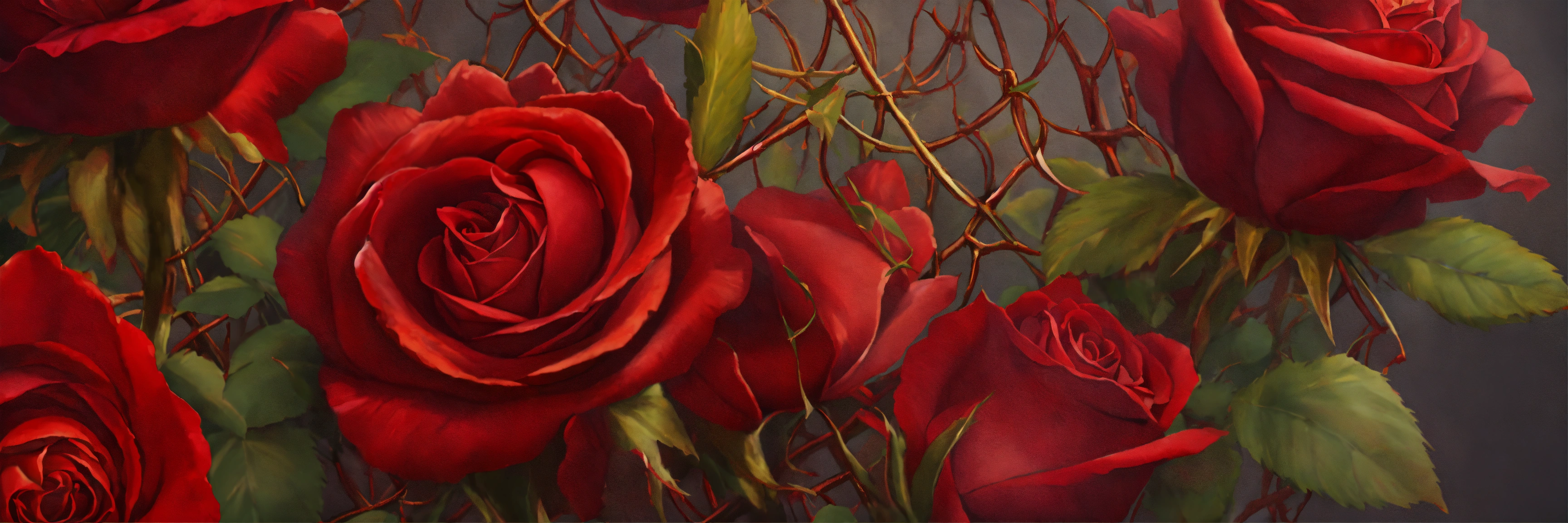 Lexica - Draw a hyper-realistic bouquet of red roses behind a seige of ...