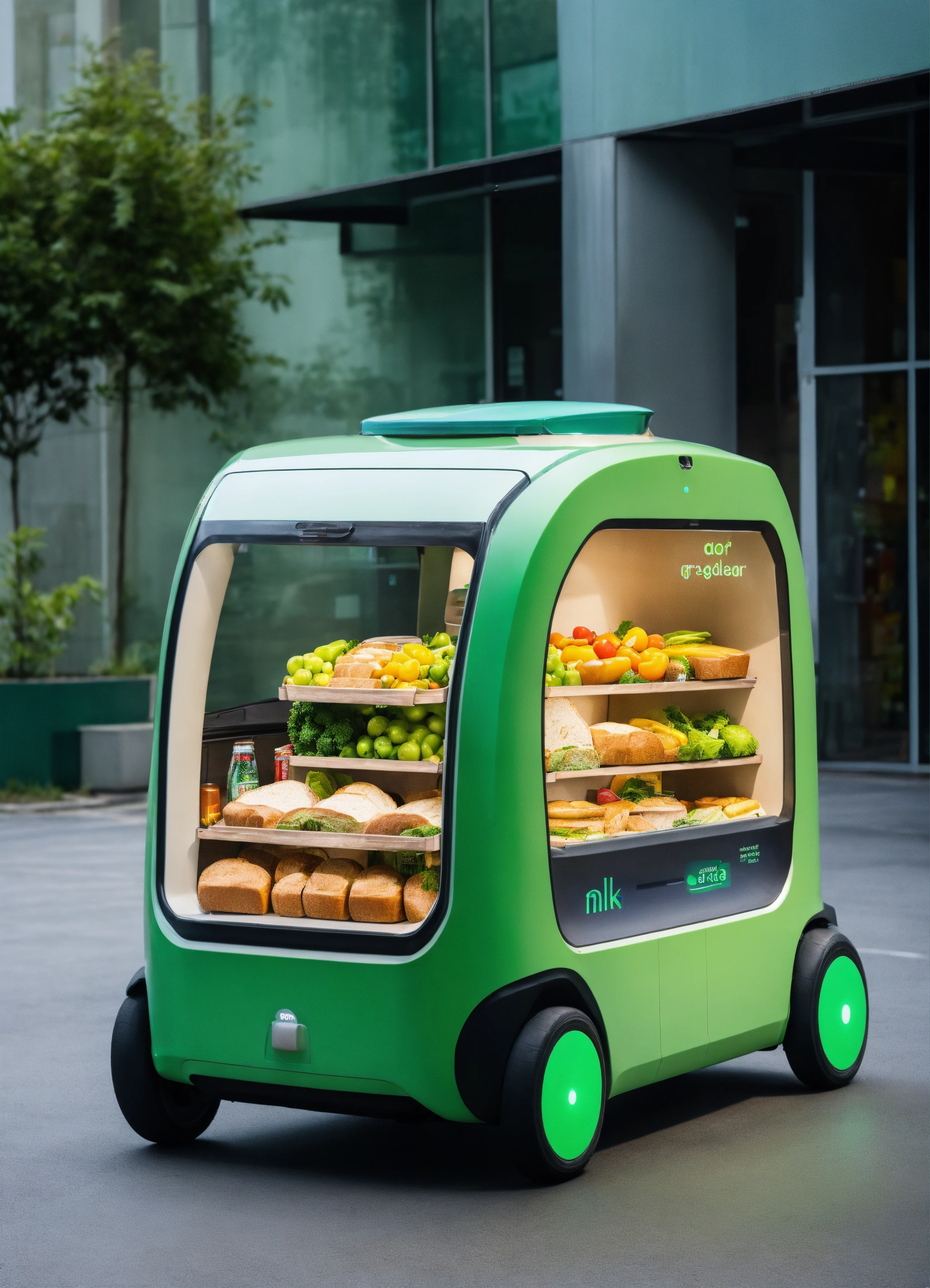 Lexica - Driverless Grocery Delivery Vehicle. Milk, Bread, Vegetables ...