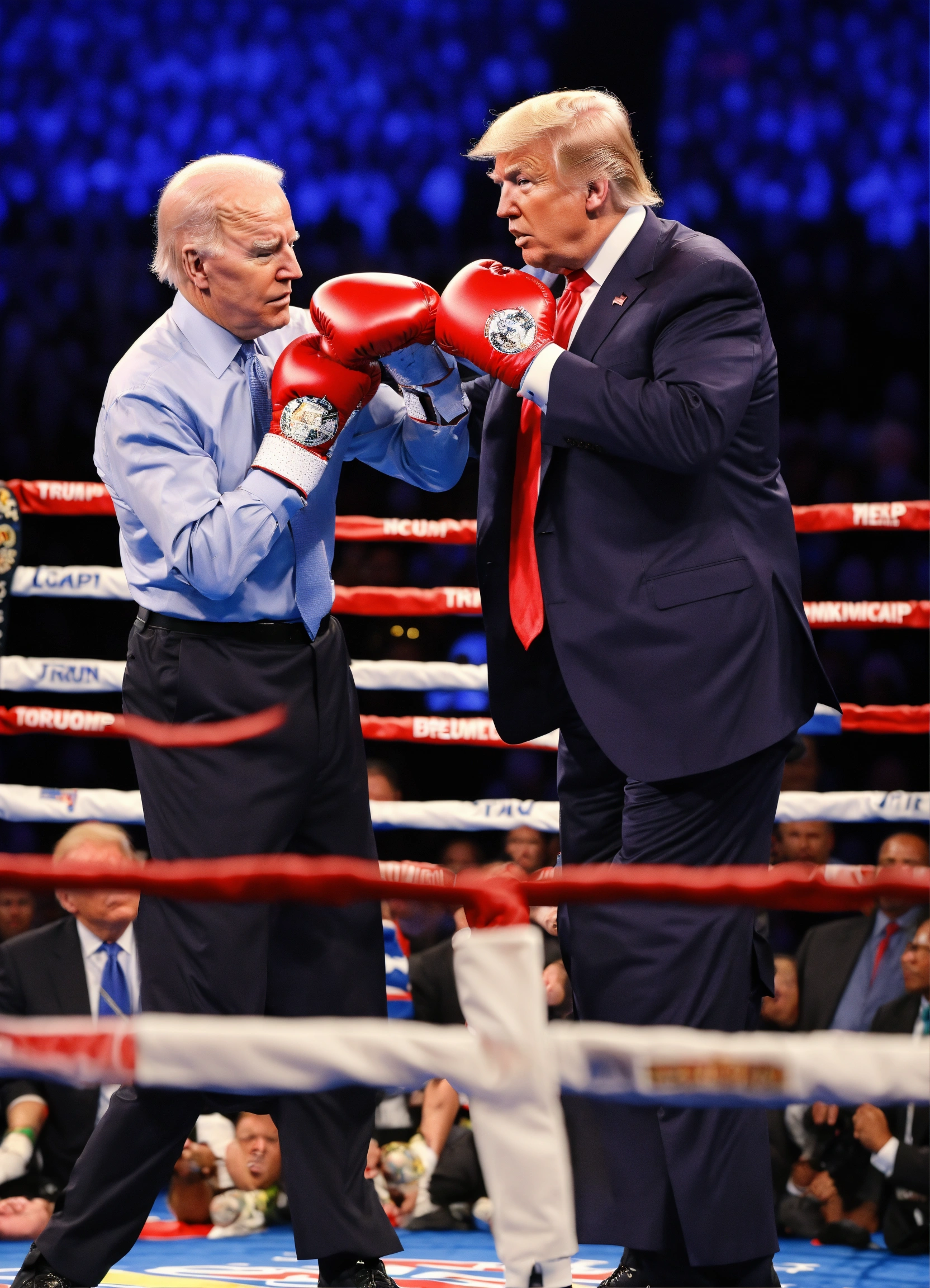 Lexica - Donald trump boxing, left boxing hook on joe biden