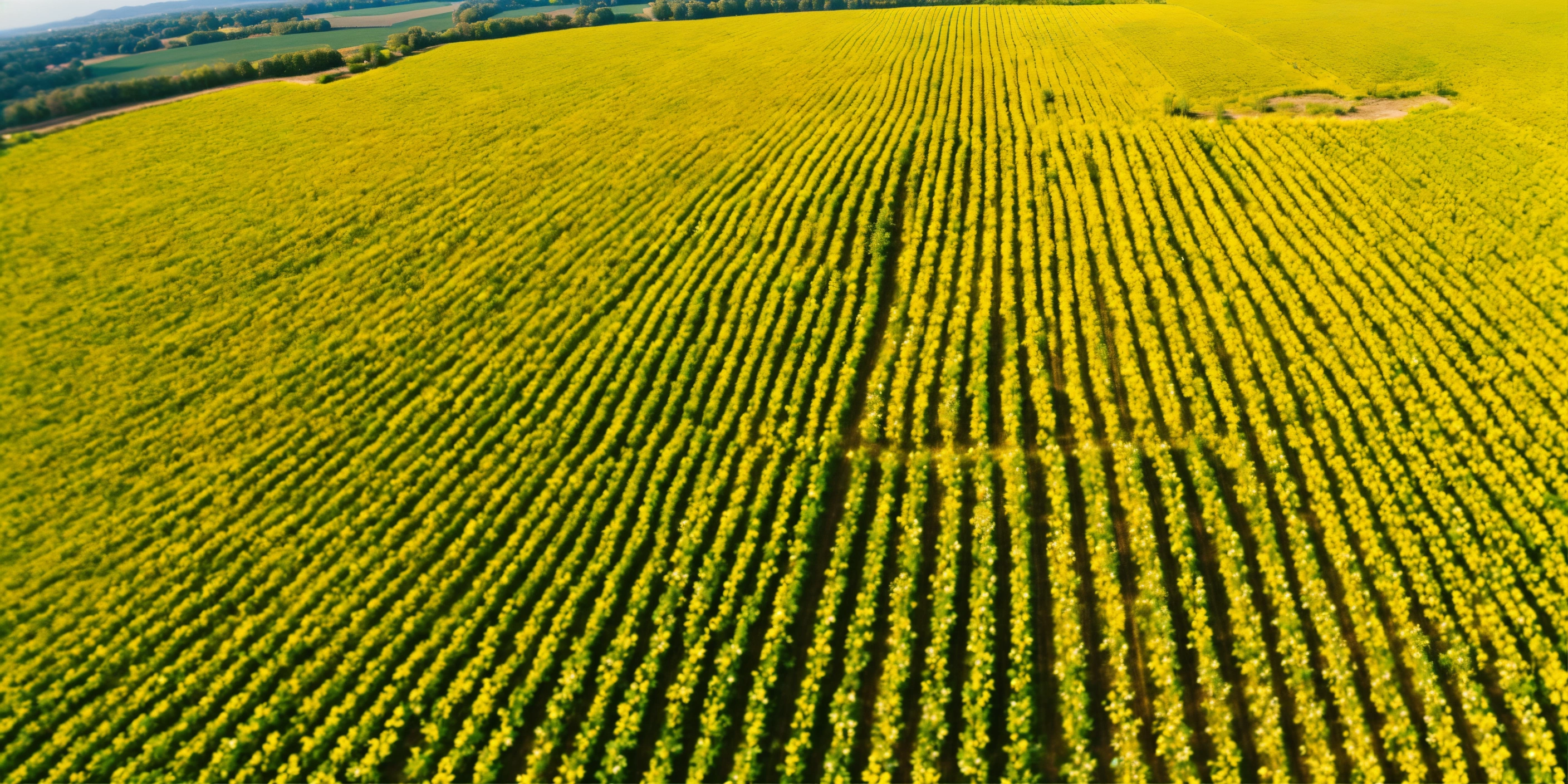 Lexica - Field of maize planted unevenly, view from ten drone