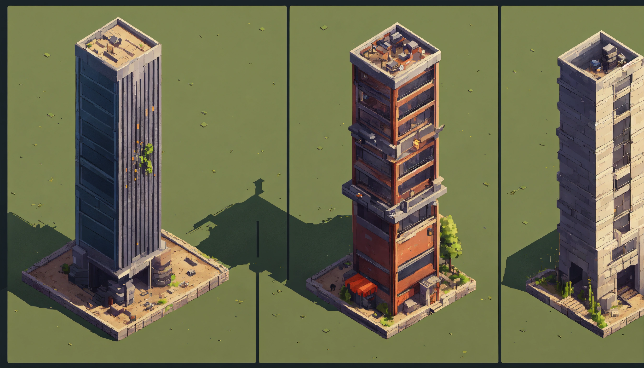 Lexica - Simple clean pixel perfect 2d isometric sprites of an post ...