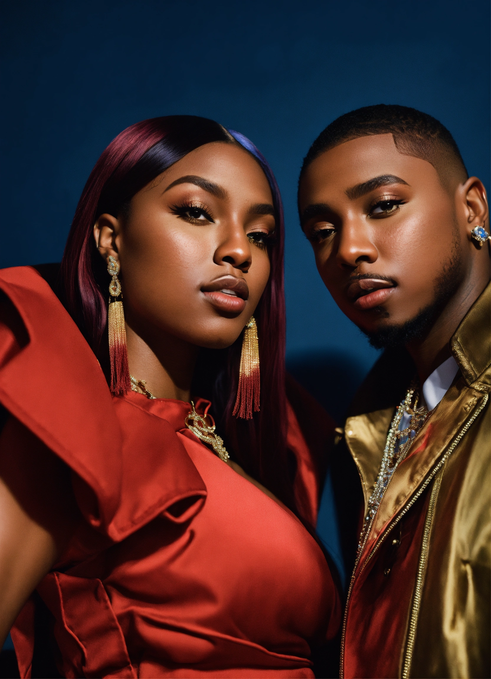 Lexica - Closeup portrait, RAPPER NAS AND MEGAN THEE STALLION , natural ...