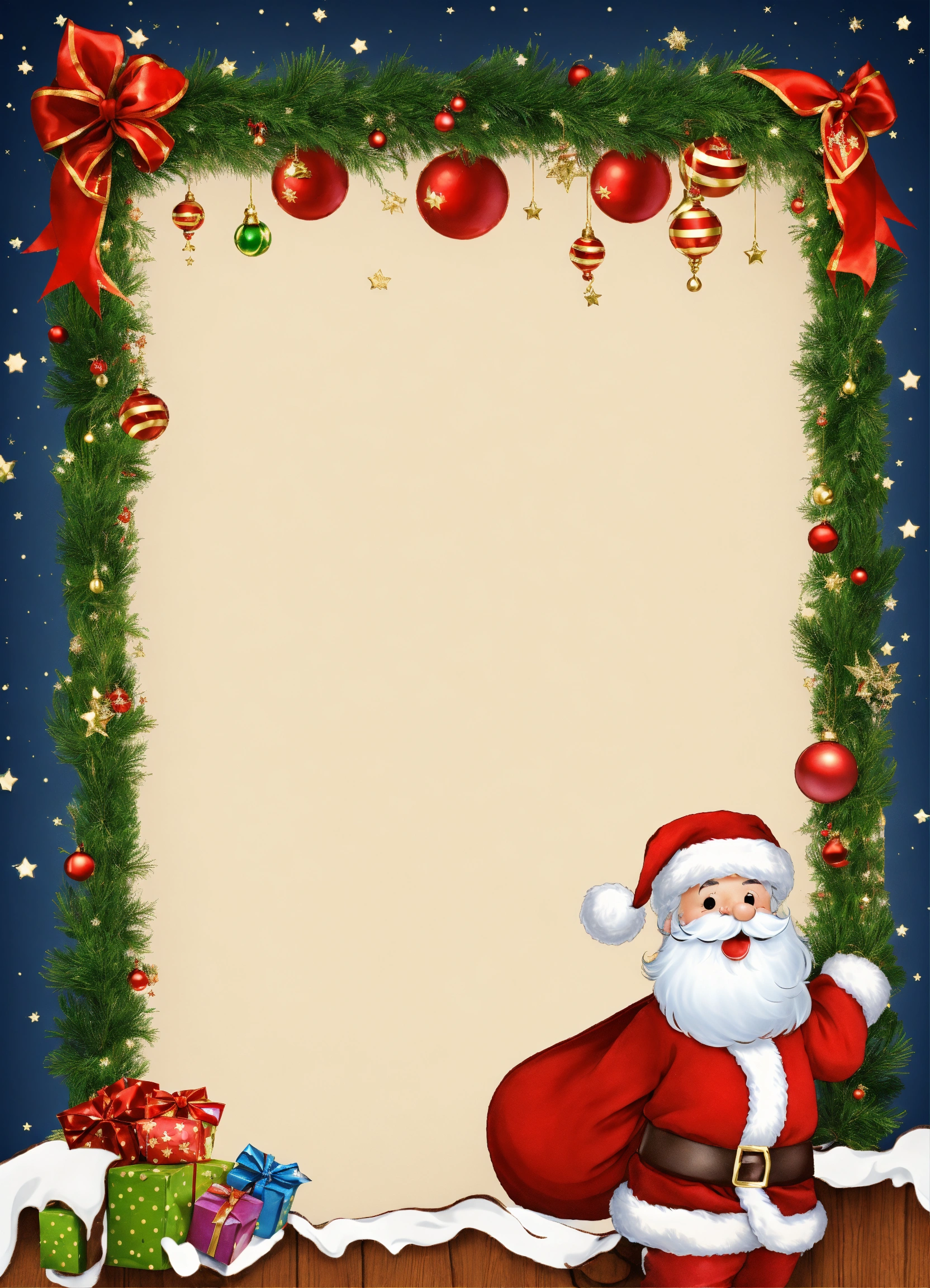 Lexica - Santa frame border copy space background