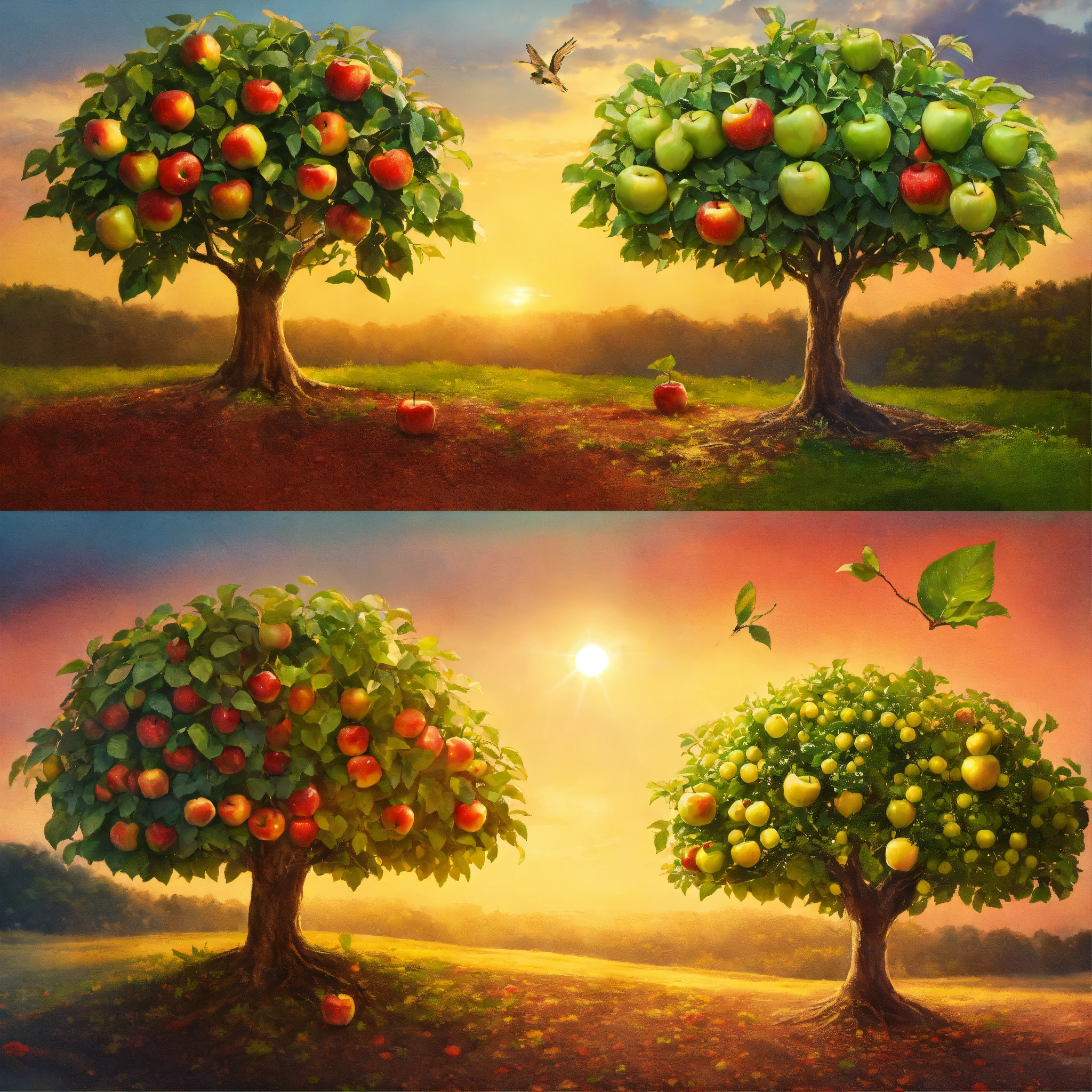Lexica - The pictured growing evolution of an apple from a seed to a ...