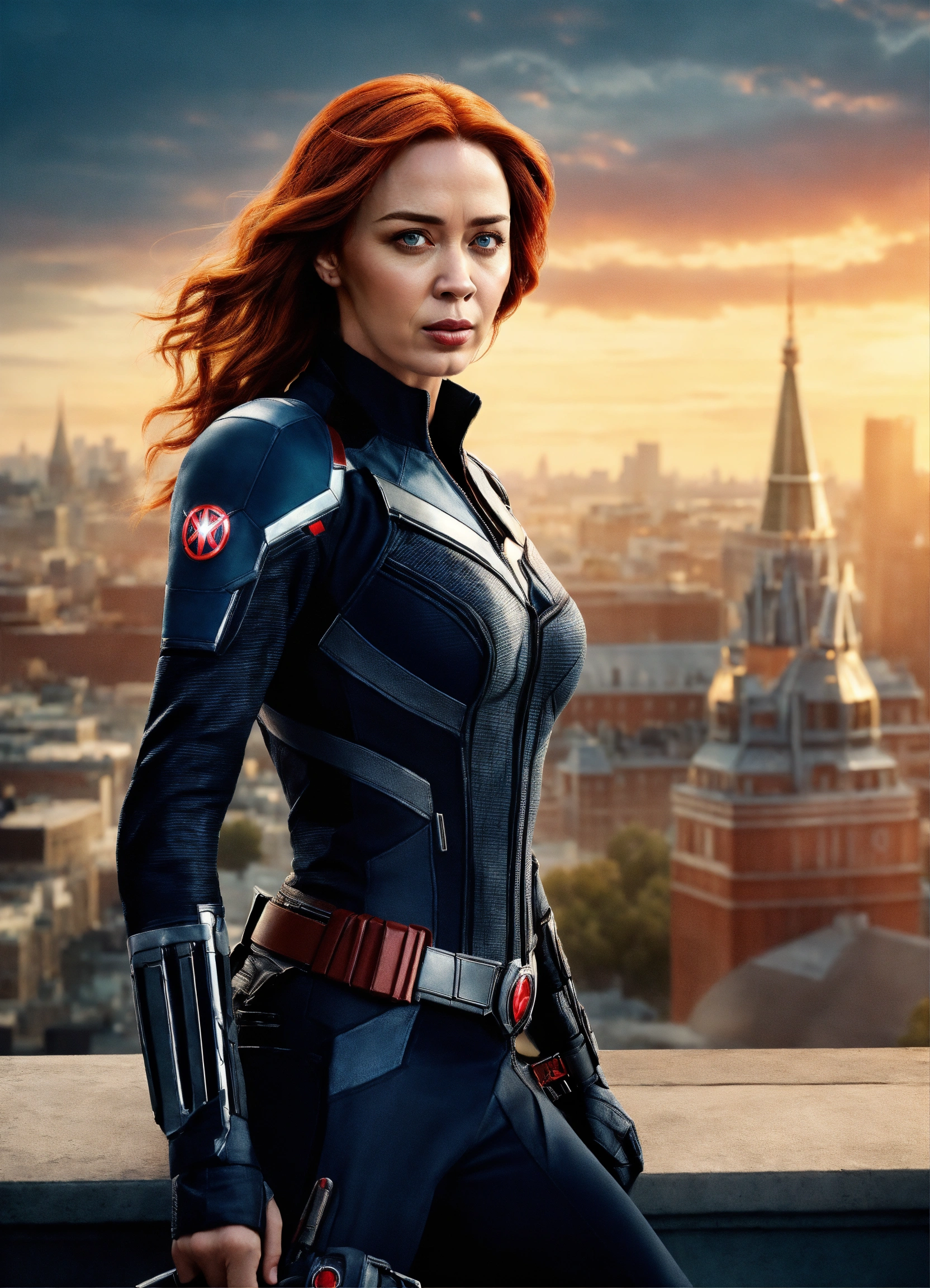 Lexica - Beautiful Emily Blunt is Natasha Romanoff, redhead, blue eyes ...