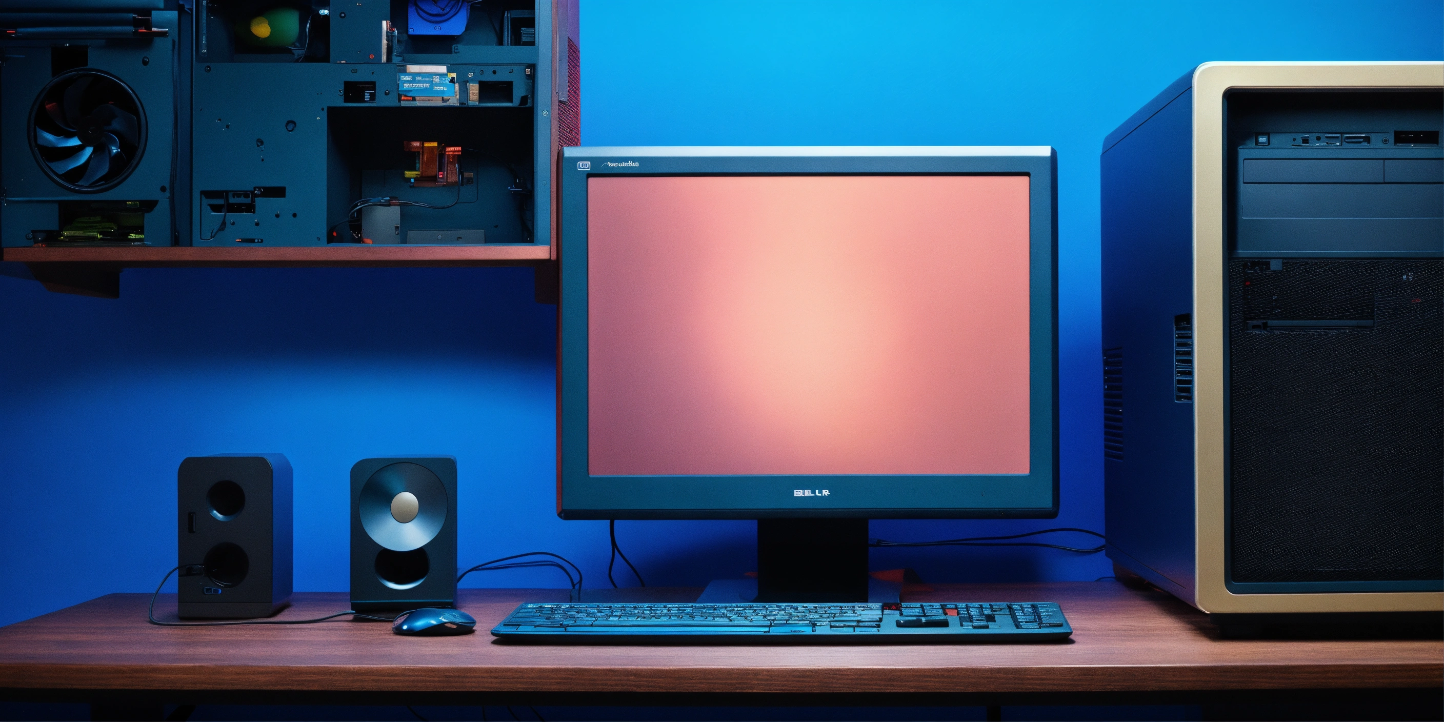 Lexica - Desktop computer blue background