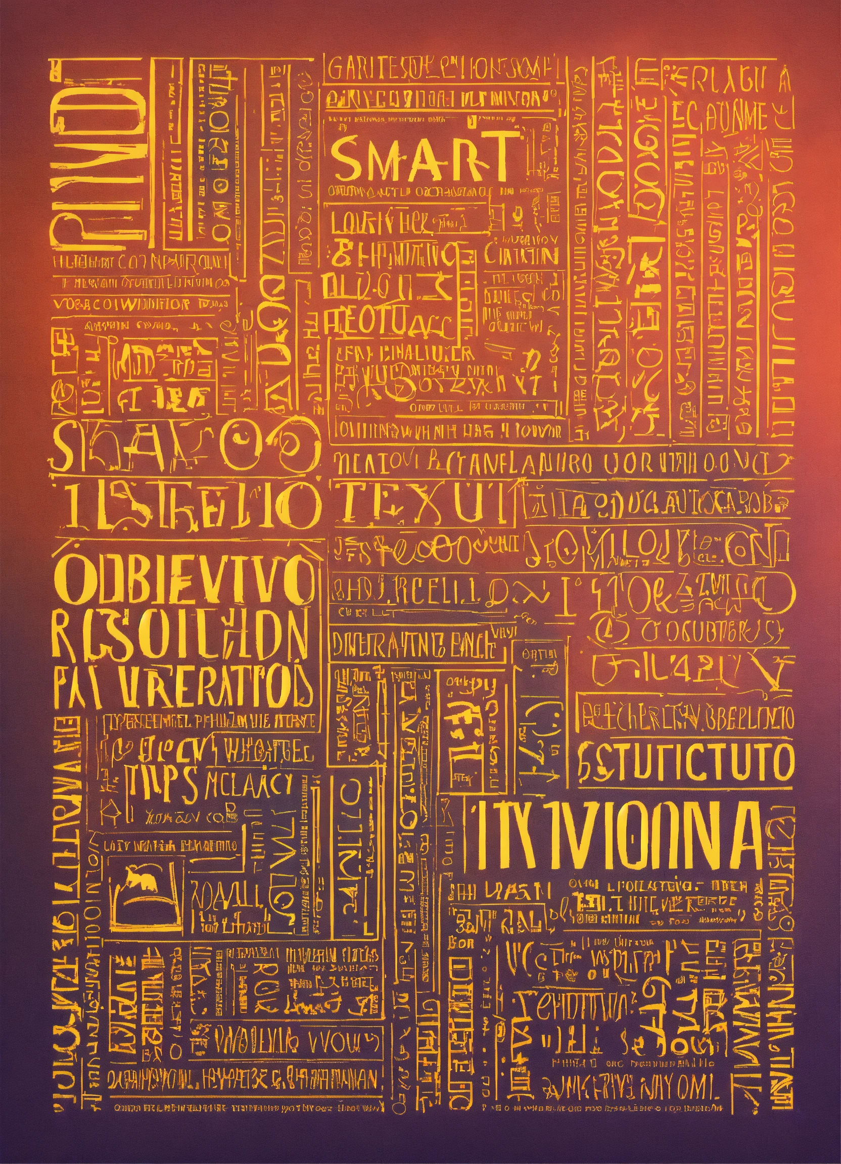 Lexica - Write with a very modern typografphy the words OBJETIVO SMART