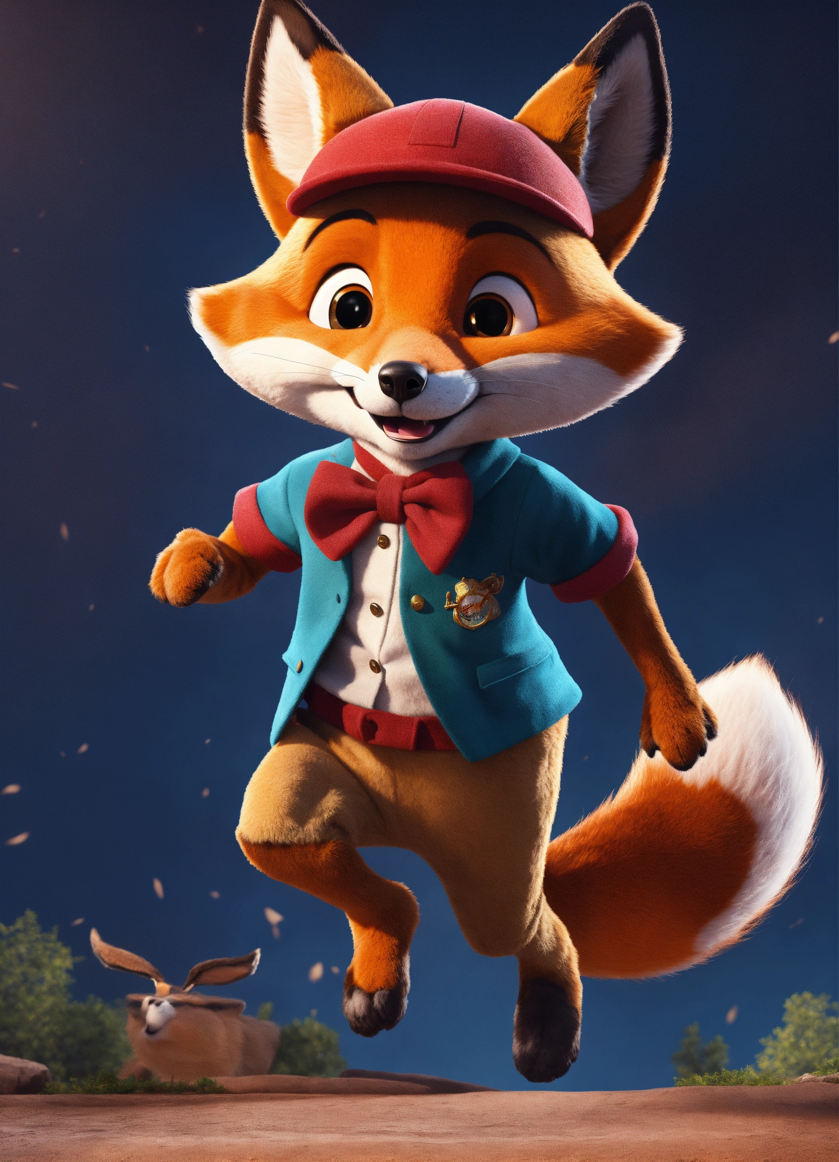 Lexica - The fox character from Pinocchio running as mayay, poster ...