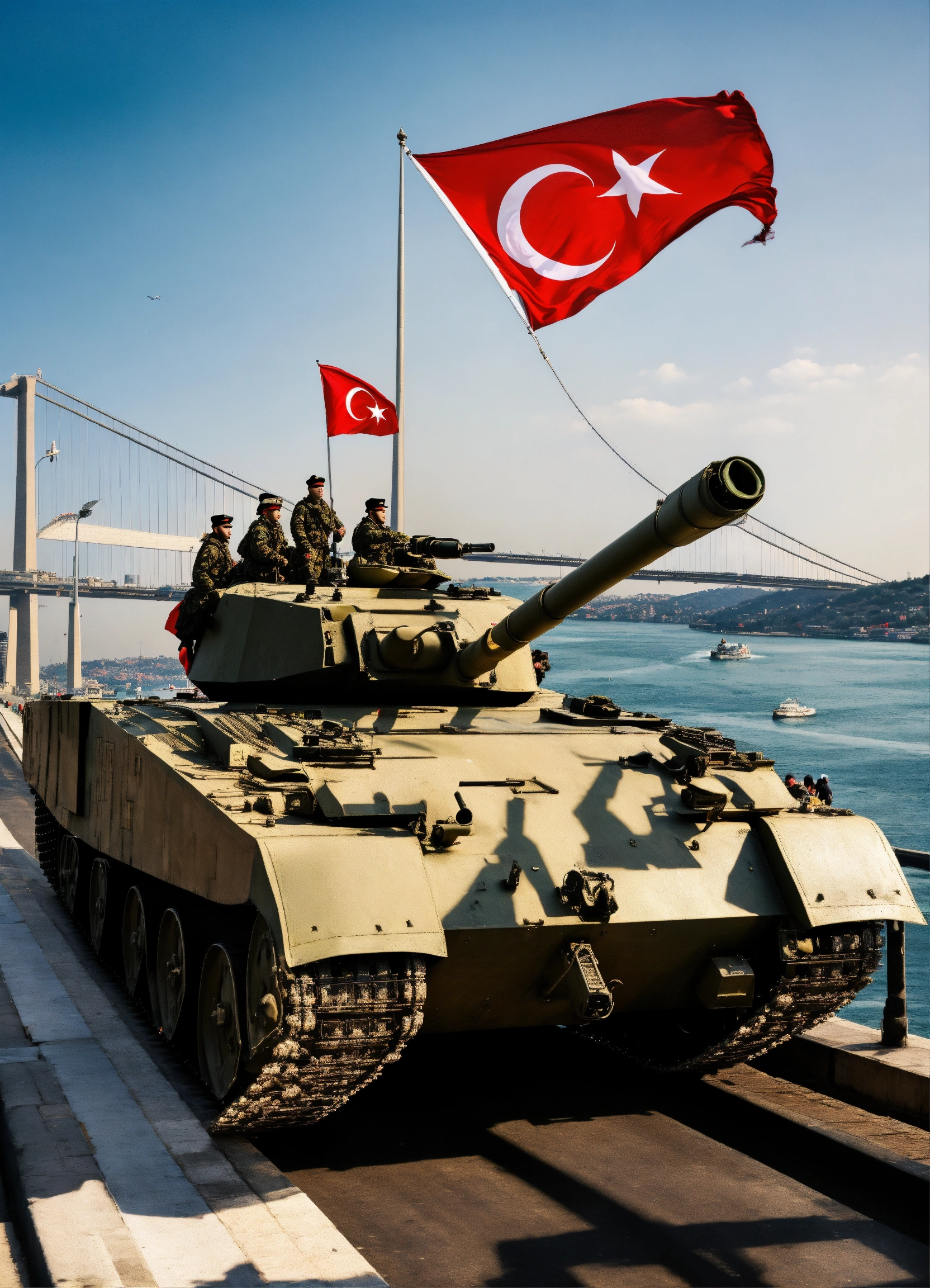 Lexica - A tank is passing over the Istanbul Bosphorus Bridge and ...