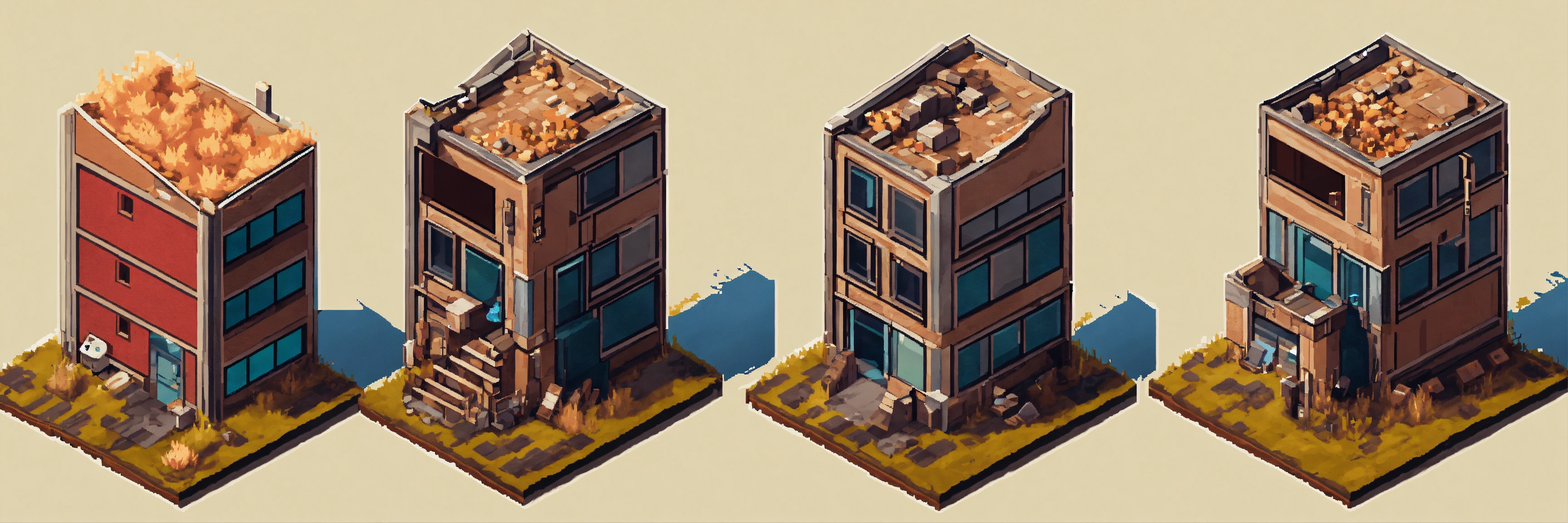 Lexica - Isometric. Upgrade evolution progression of a post-apocalyptic ...