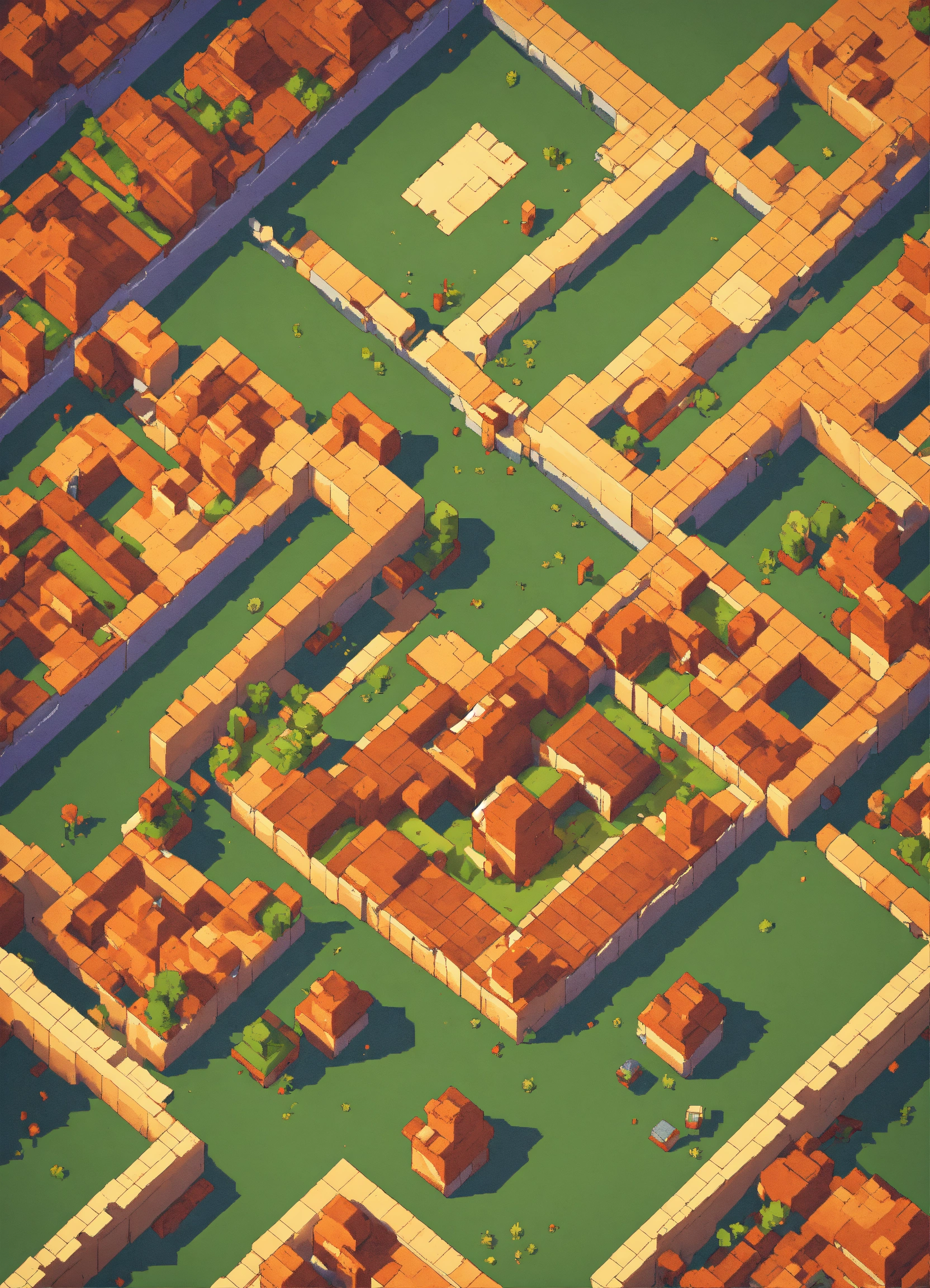 Lexica - Simple blocky pixel image in a 3/4 top-down perspective with ...