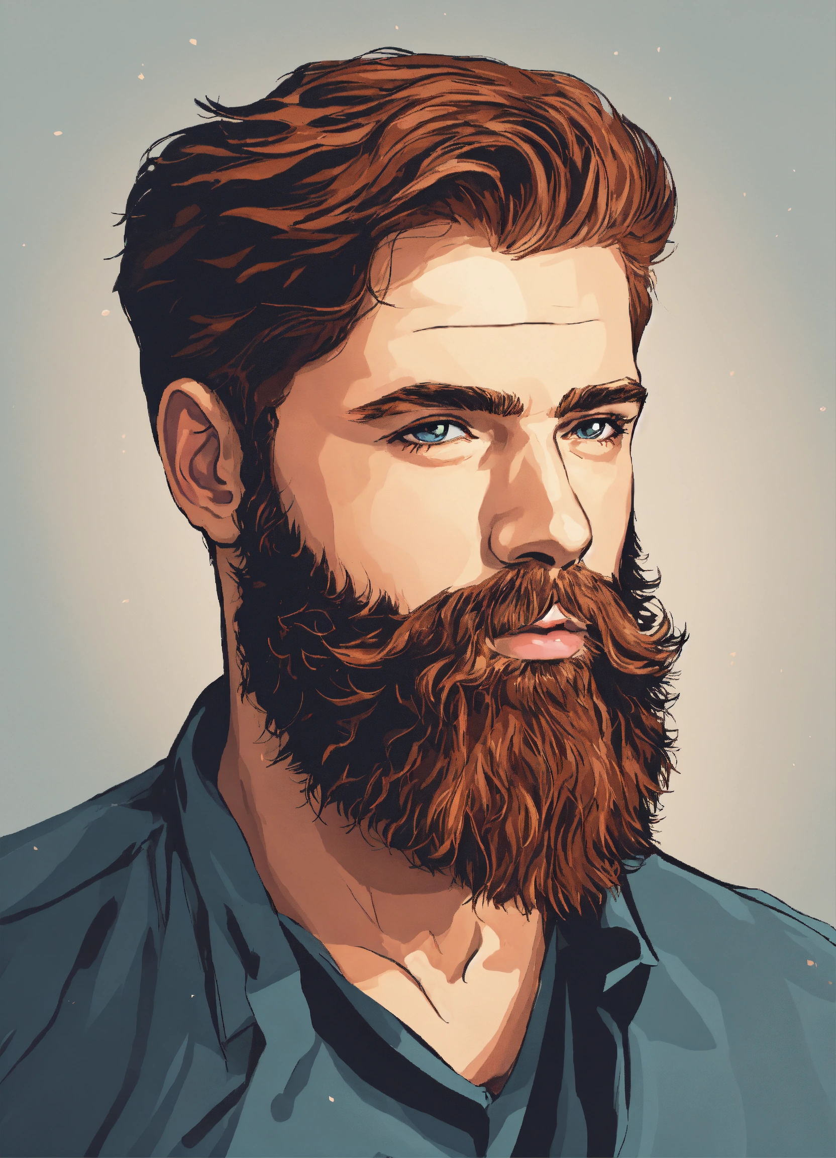 Lexica - Vector illustration of a bearded man on a white background