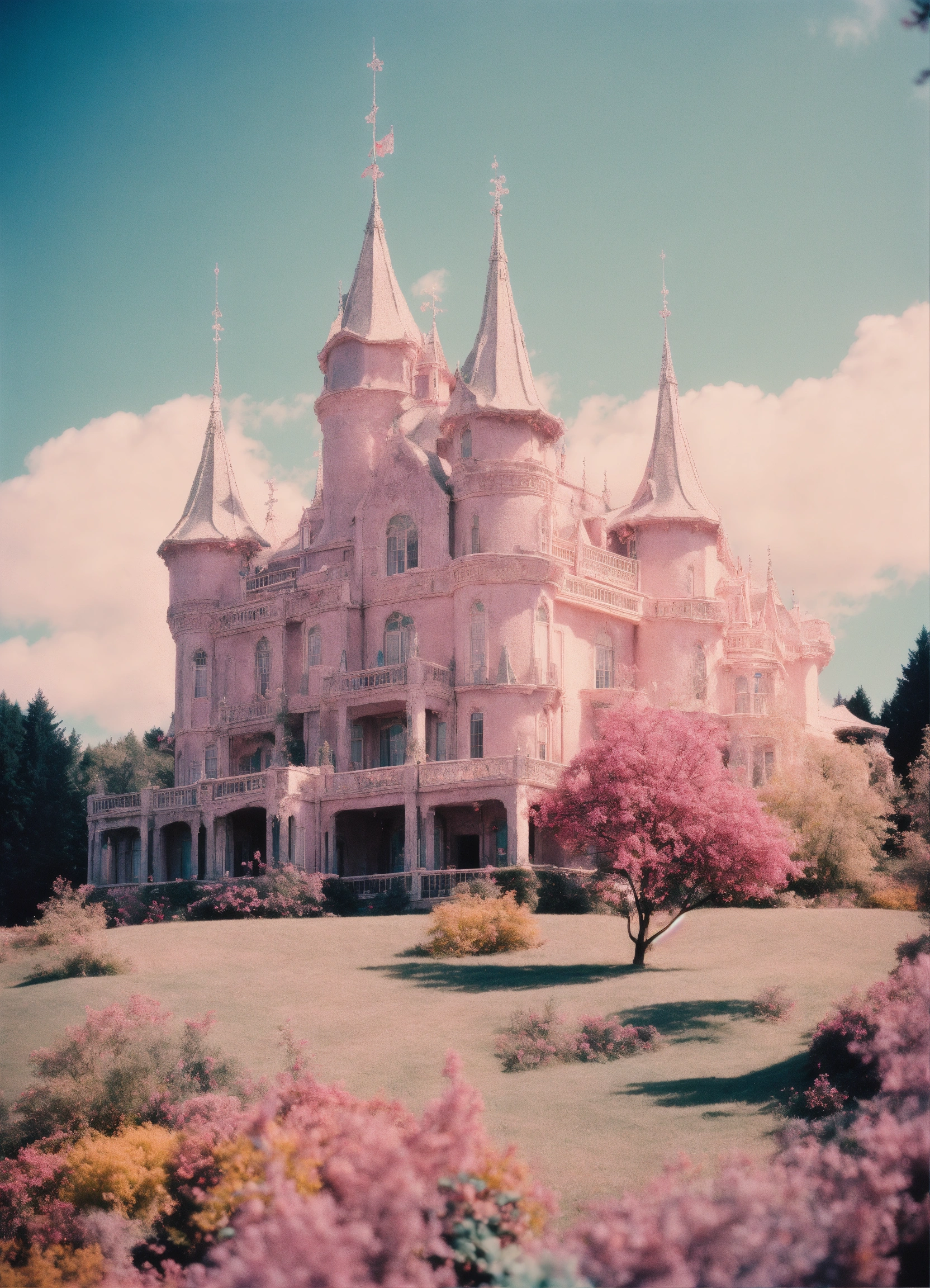 Lexica - Crystal castle, analog photography, pale colors