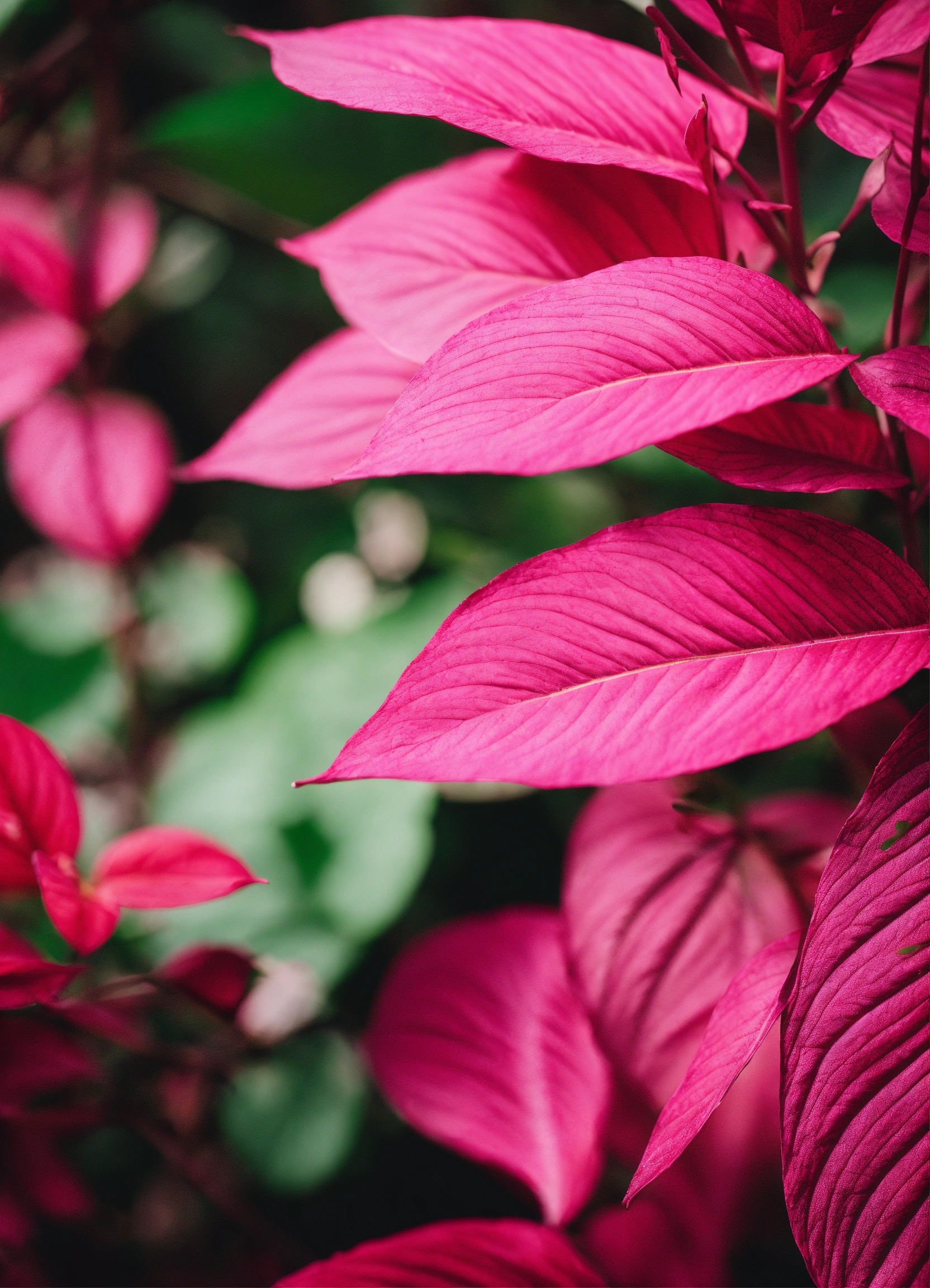 Lexica - Pink and Green Leaves in Close Up Photography