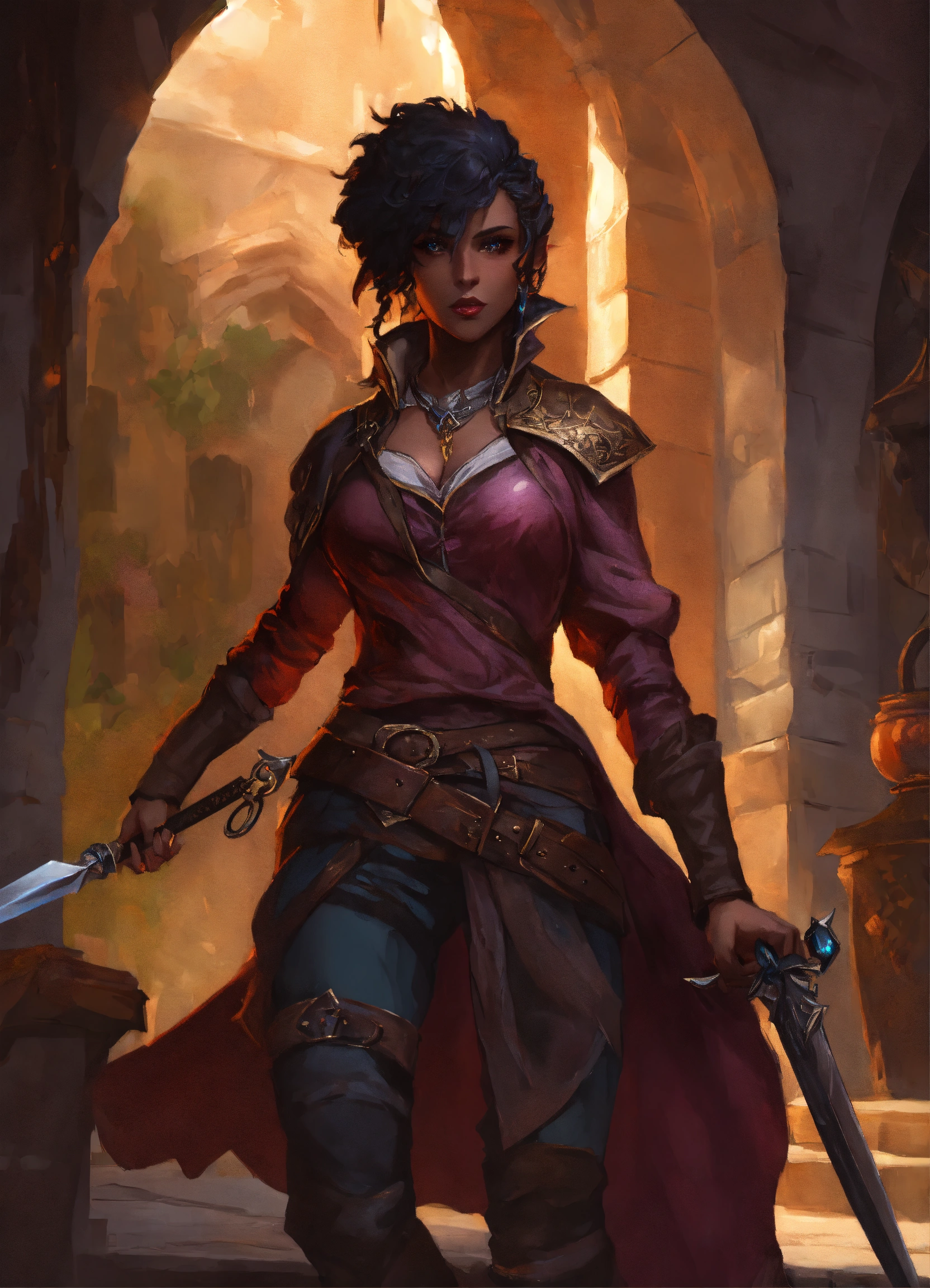 Lexica - Half dark elf half human female thief D&D
