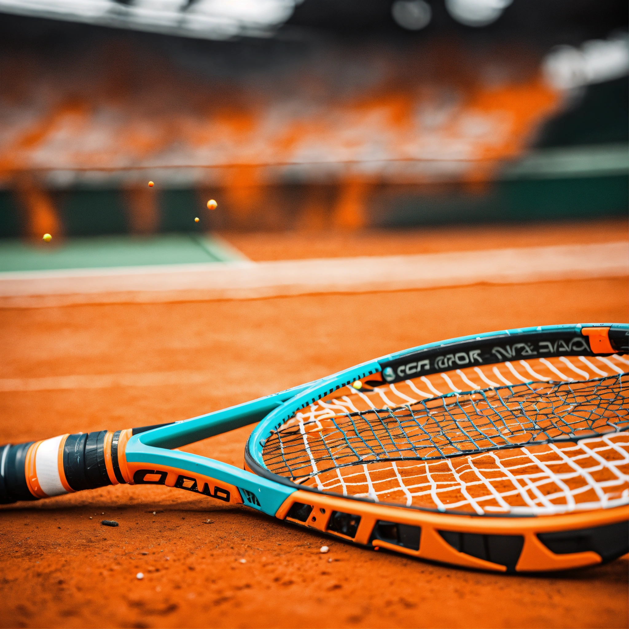 Lexica - Orange broken futuristic tennis racket