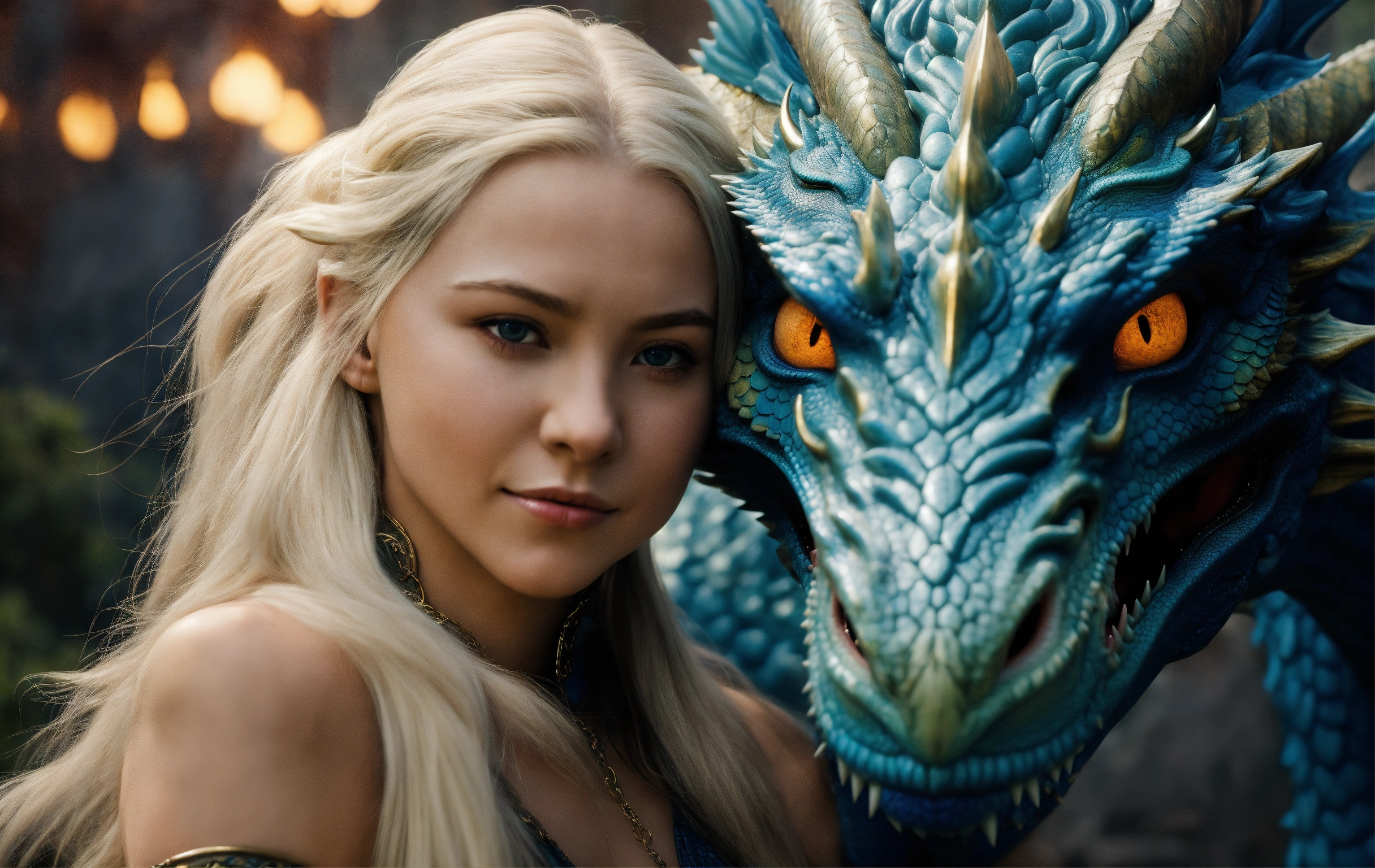 Lexica - Giant magnificent blue dragon head with a 15 year old ...