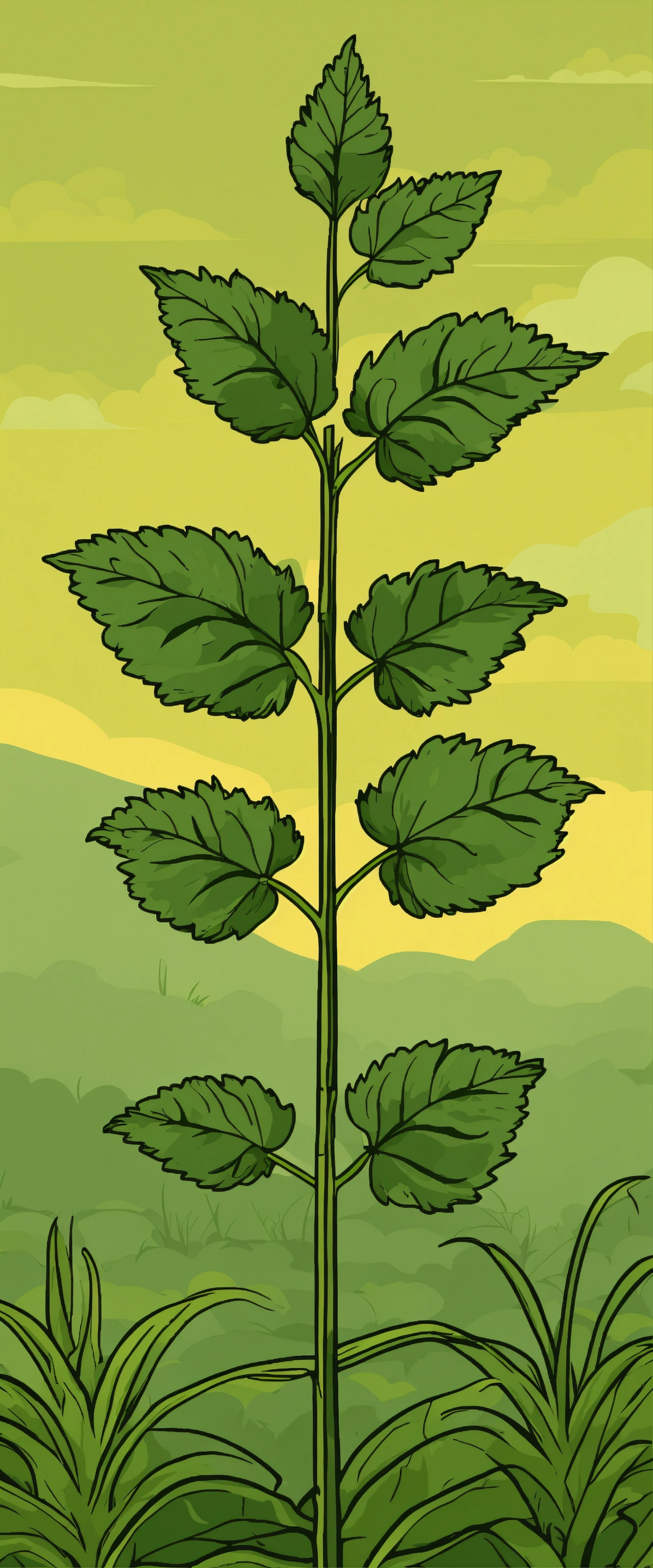 Lexica - Simple nettle plant with six leaves vector icon