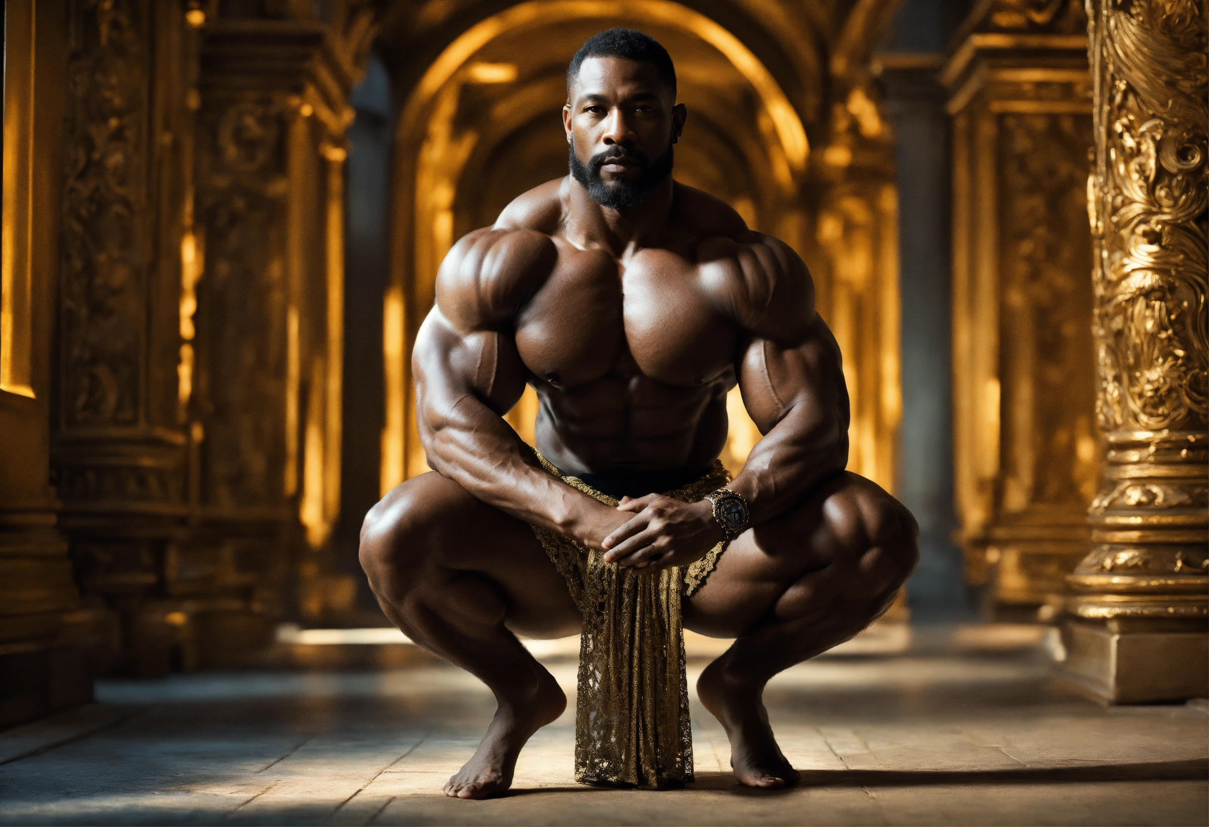 Lexica - Full body shot of a stunningly handsome middle age black ...