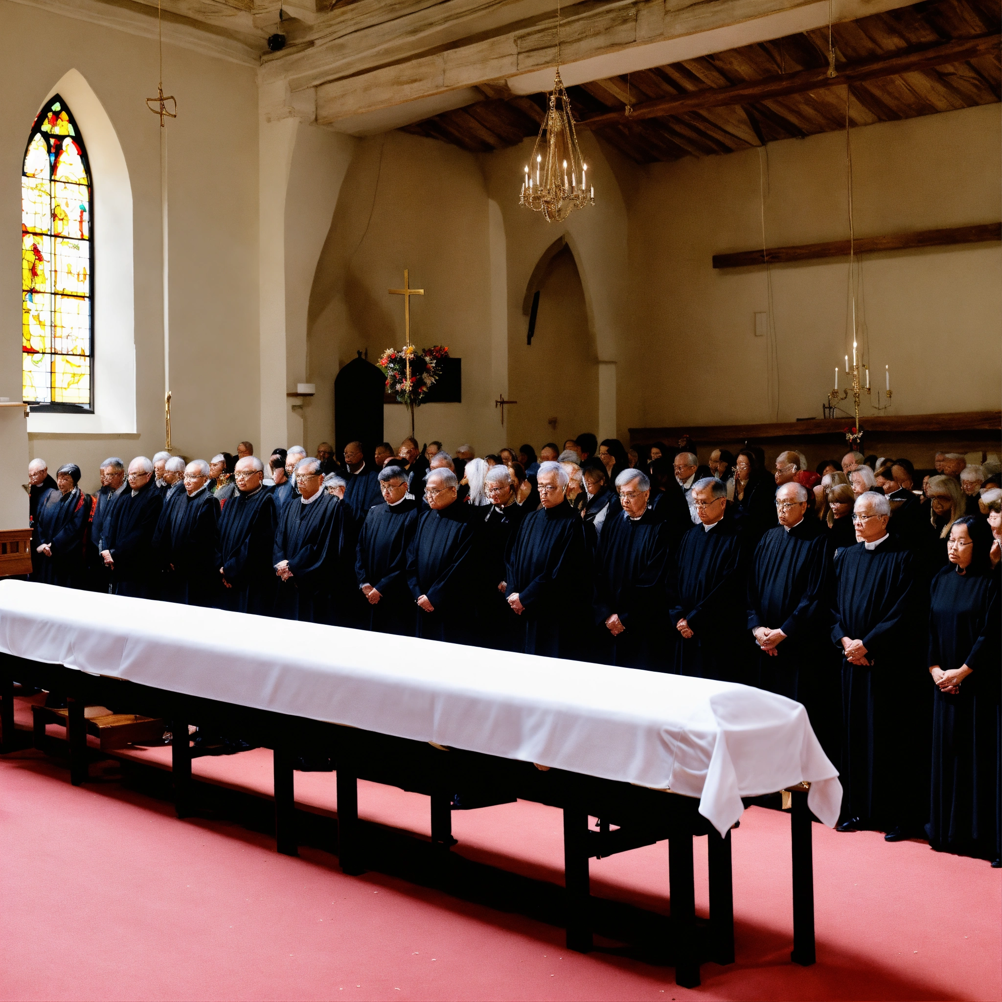 Lexica - A photo of a funeral ceremony. The ceremony is taking place in ...
