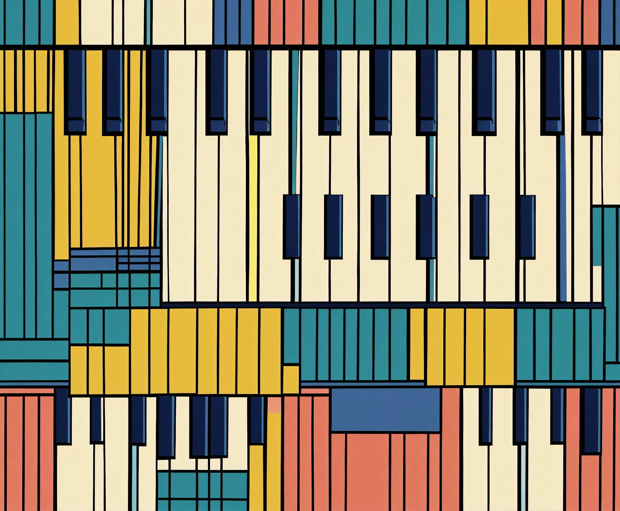 Lexica - Piano keys pattern, riso design