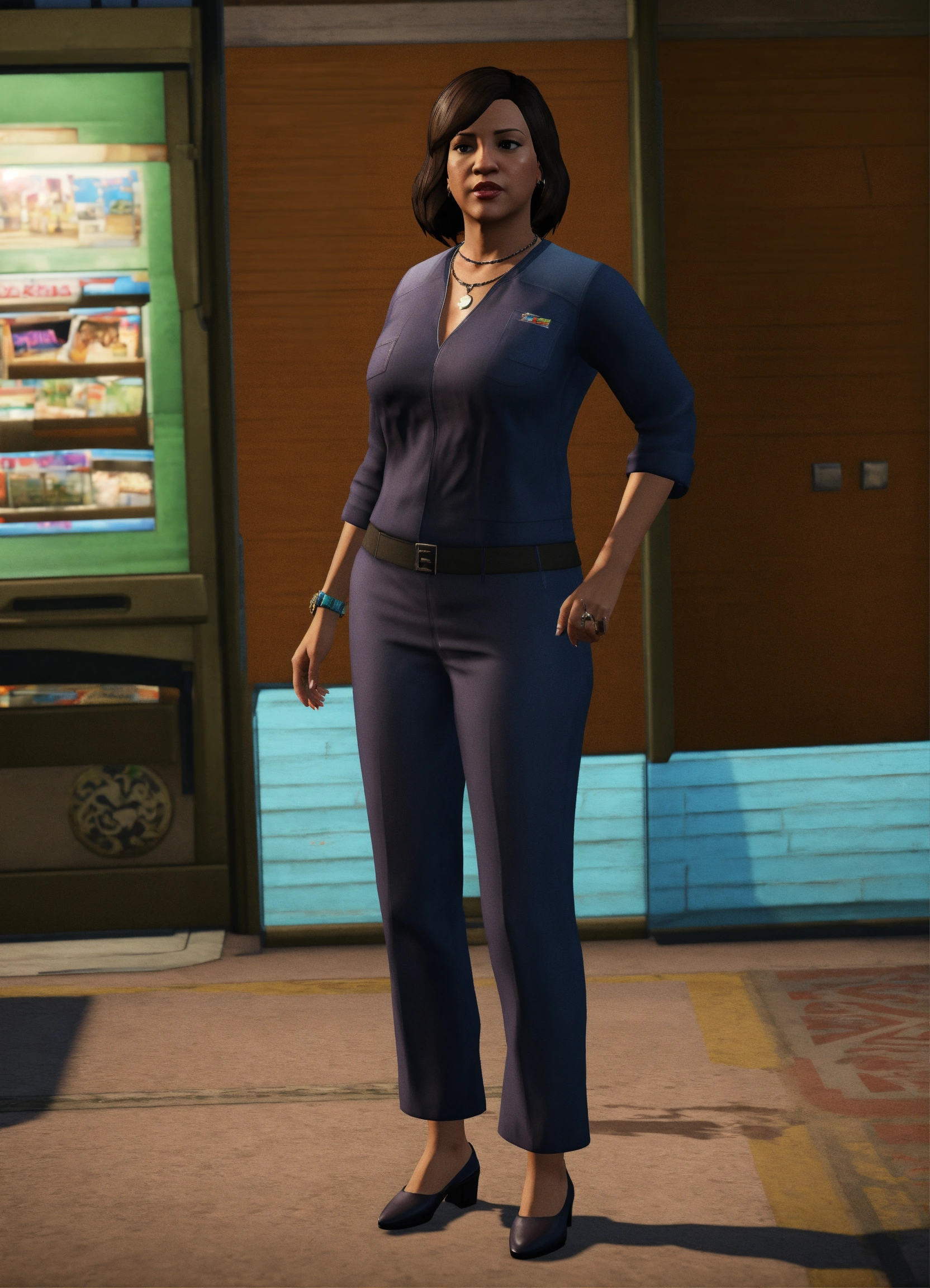 Lexica - Full body view of Denise Clinton from GTA 5