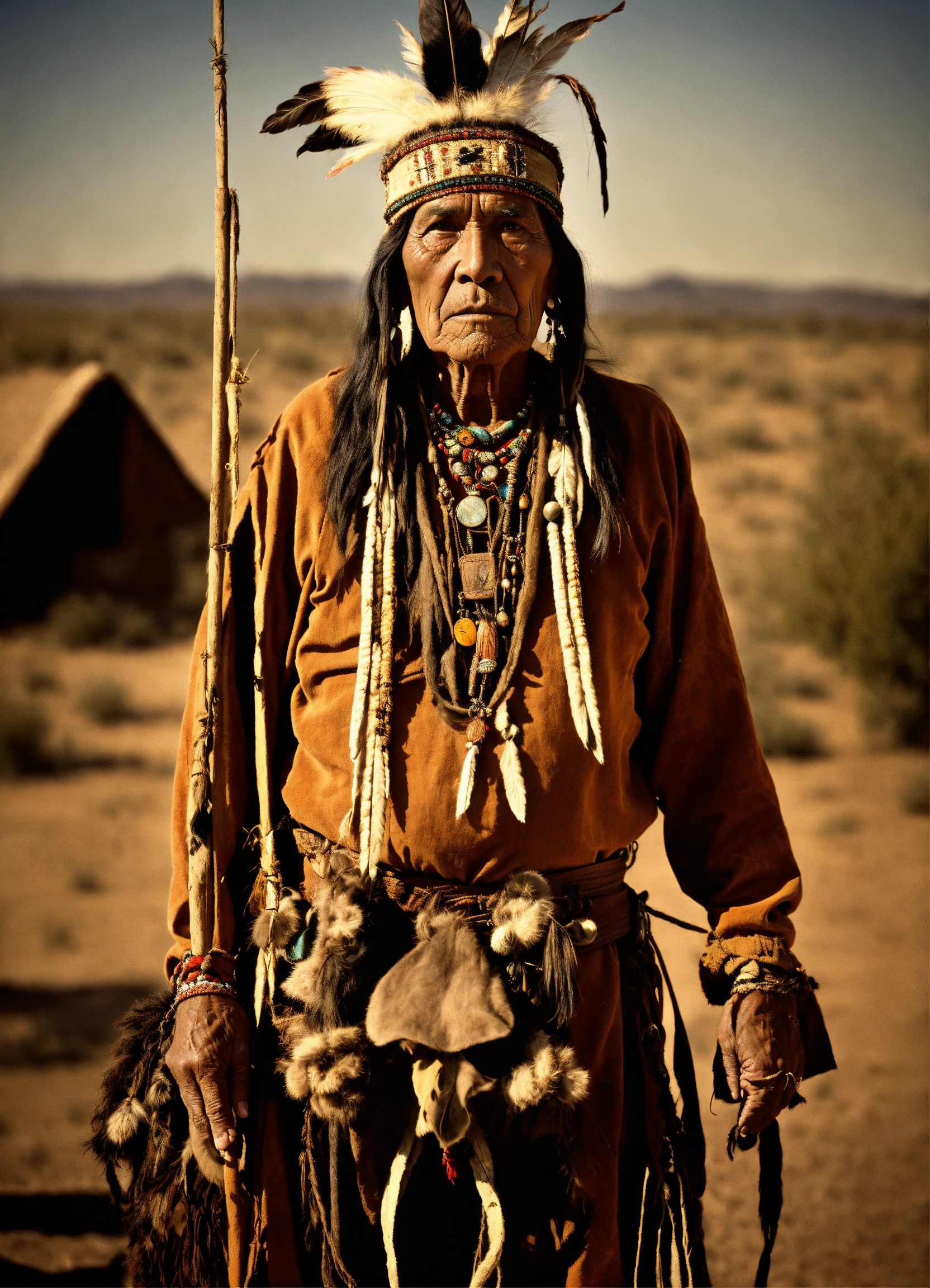 Lexica - Creepy native american shaman from wild west 1800s. he is ...