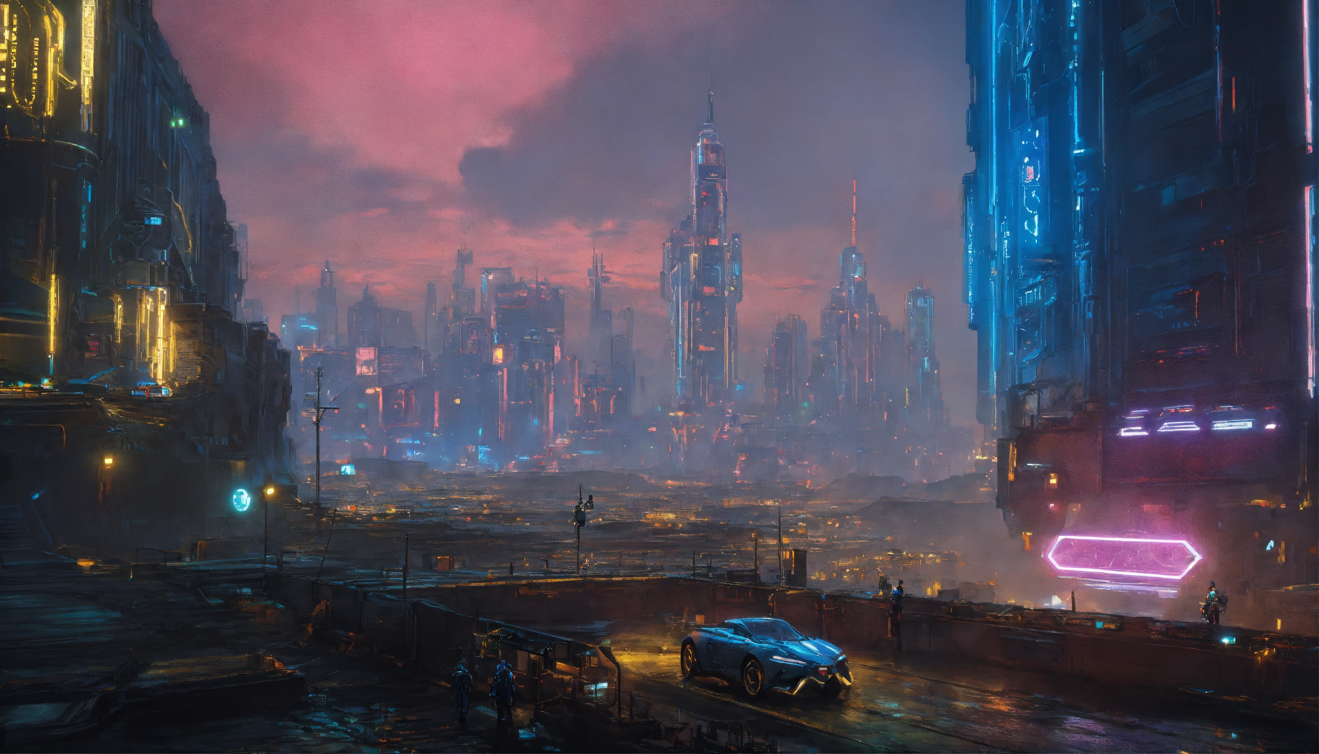 Lexica - Cyberpunk Ukraine in futuristic style with cybernetic beings.
