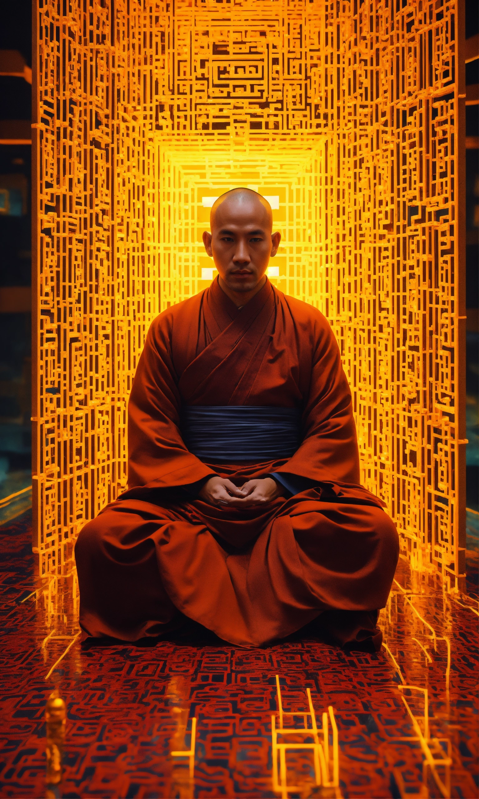 Lexica - Sitting Taoist monk tesseract body fractal three point ...