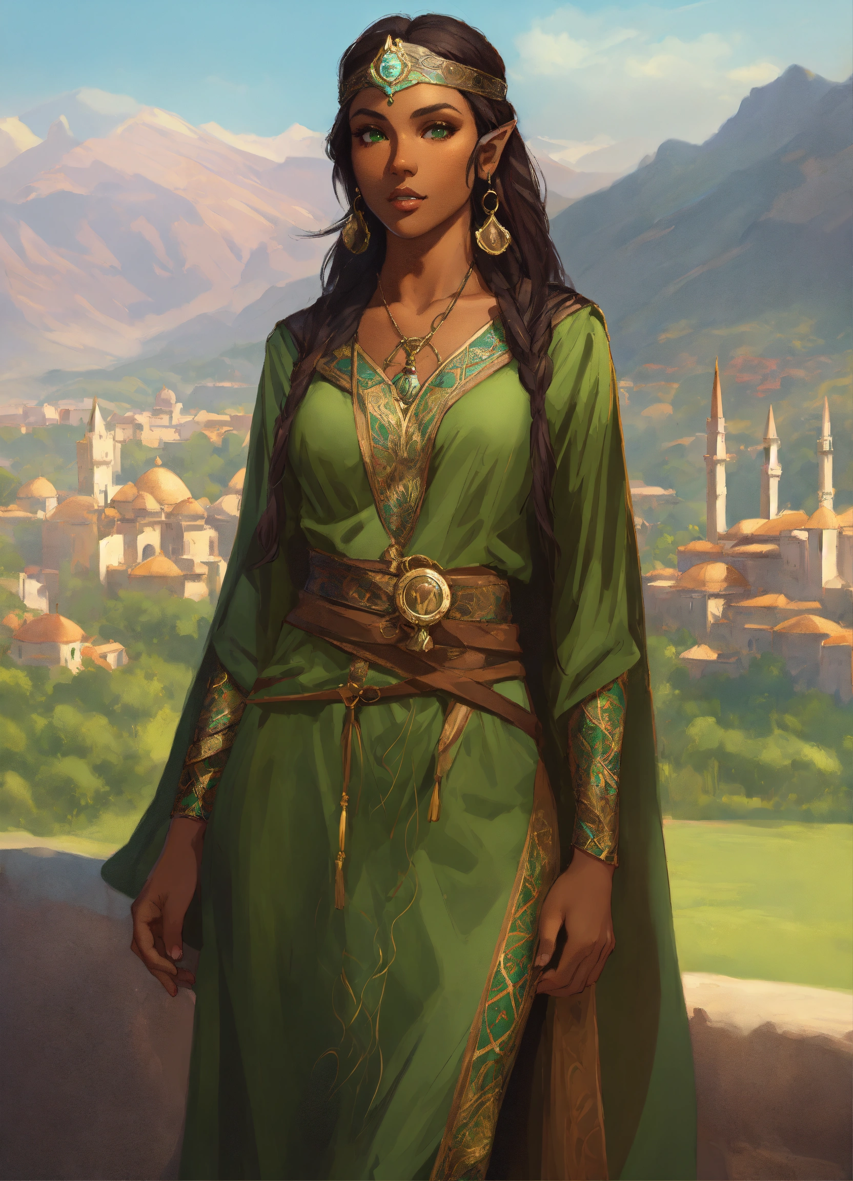 Lexica - Full body portrait of gorgeous elf female scout, high ...