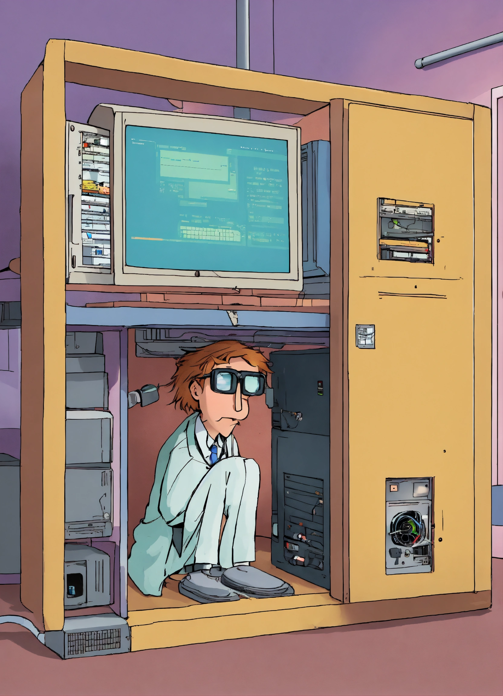 Lexica - A humourous image of a computer playing hide and seek with a ...